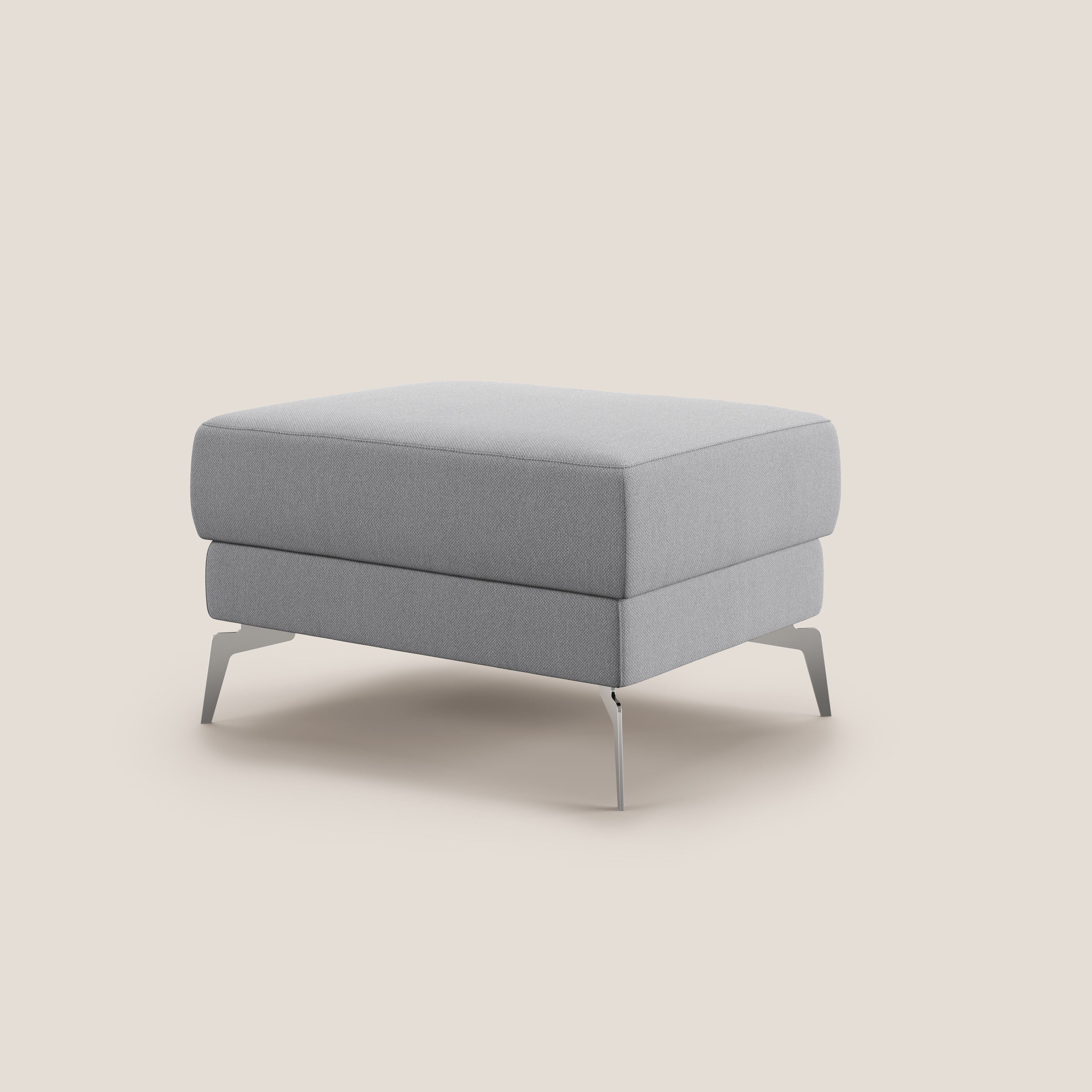 Star Pouf con piedini alti in tessuto smacchiabile T05 grigio - divani.store