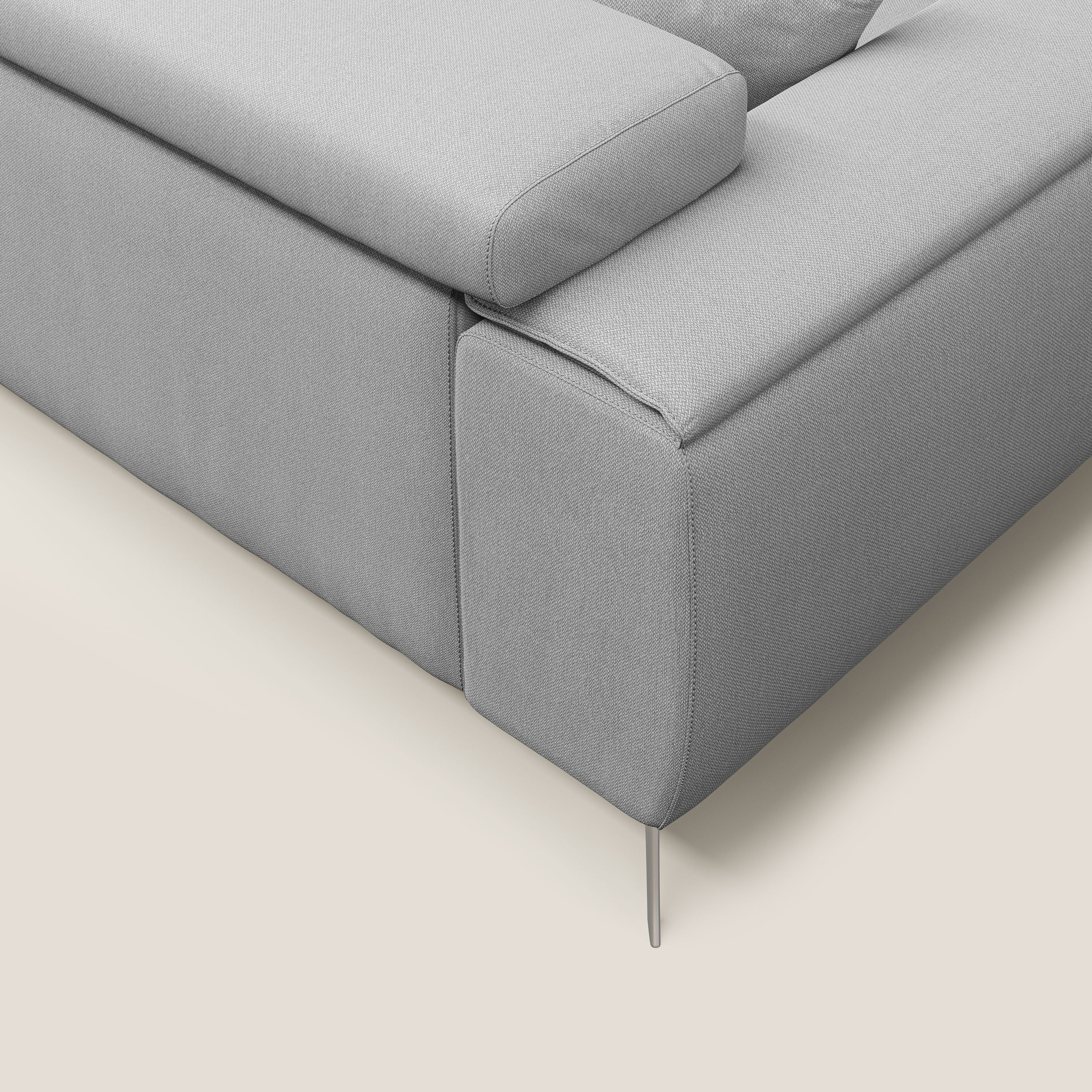Fusion divano con sedute allungabili in tessuto smacchiabile T05 grigio - divani.store