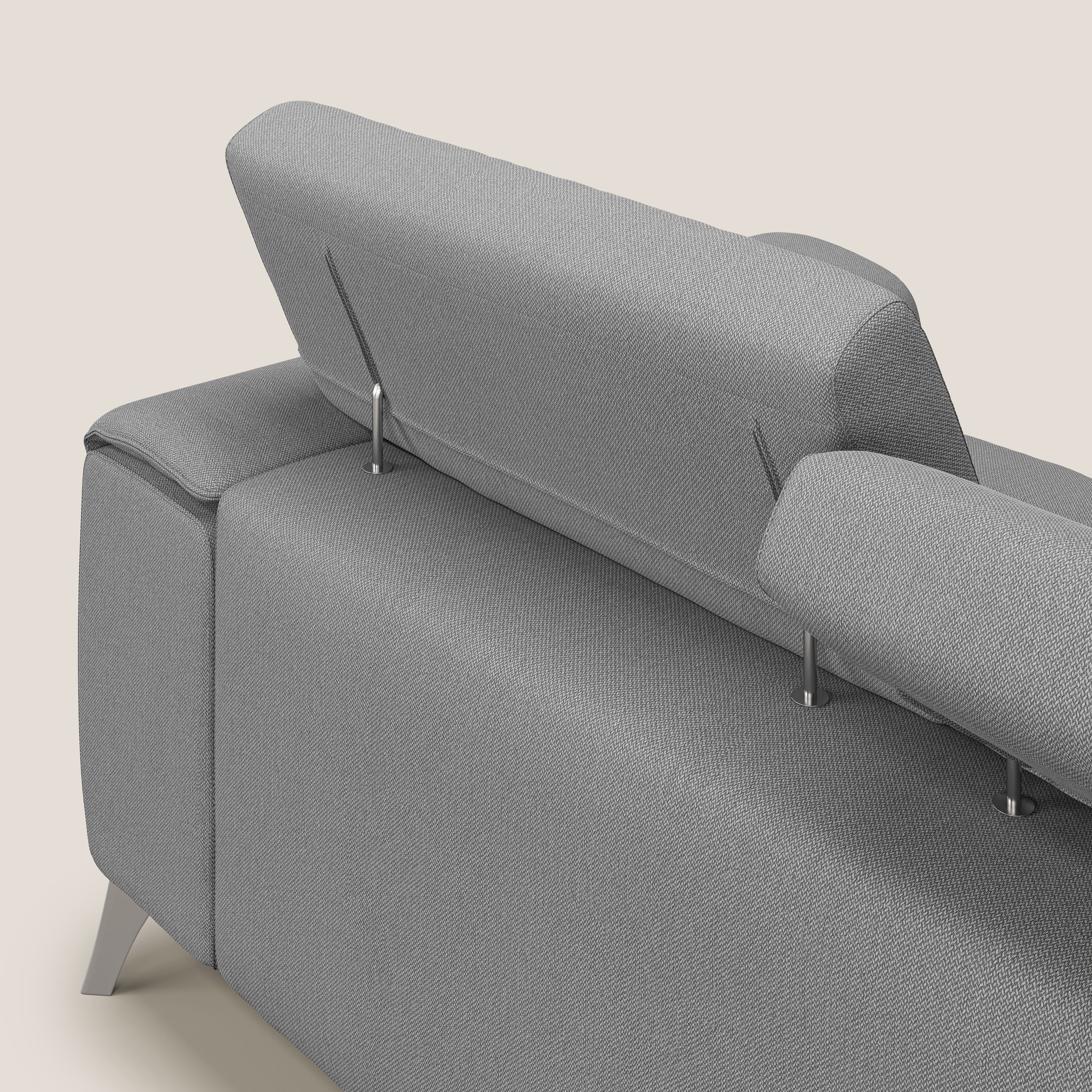 Fusion divano con 3 sedute allungabili in tessuto smacchiabile T05 grigio - divani.store