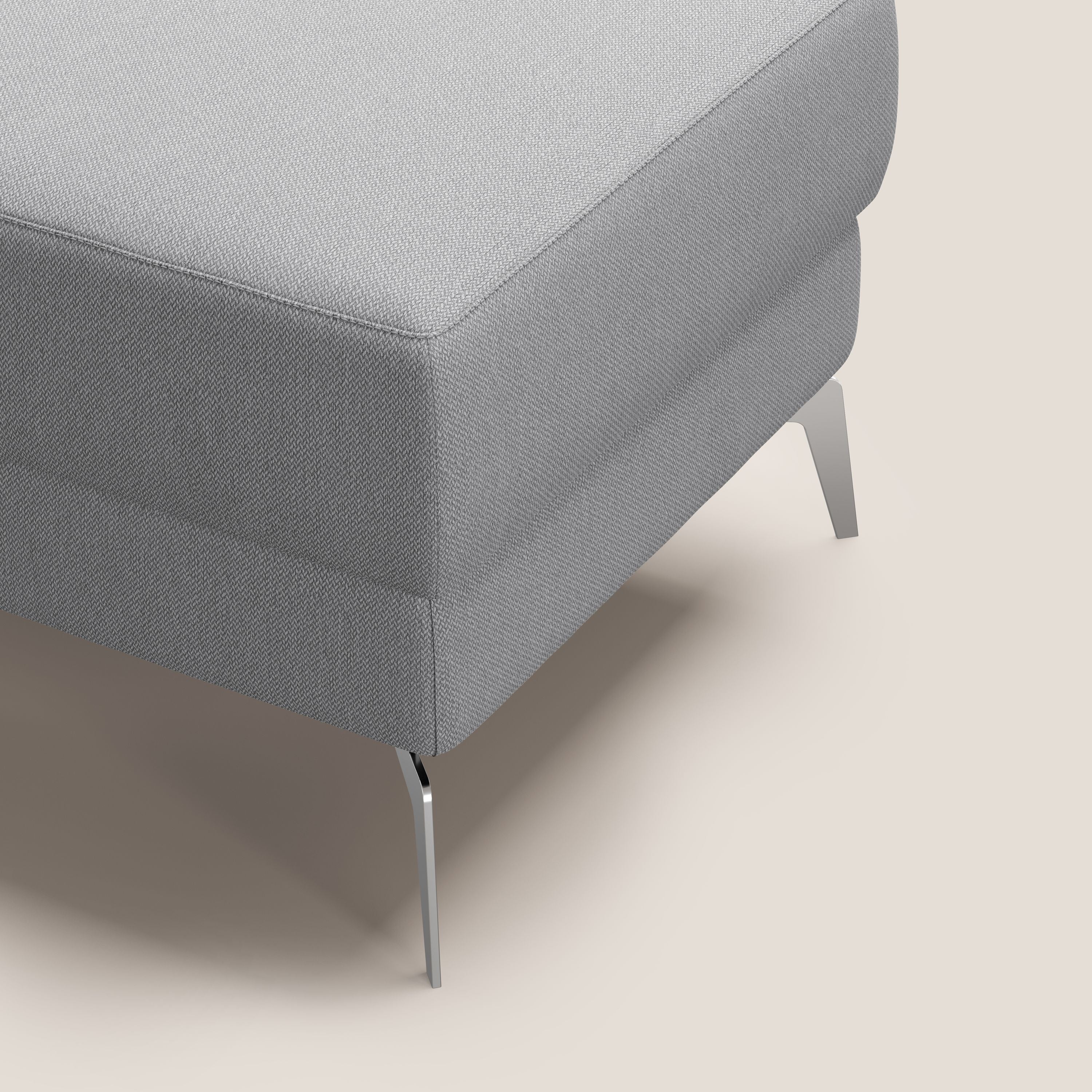 Star Pouf con piedini alti in tessuto smacchiabile T05 grigio - divani.store