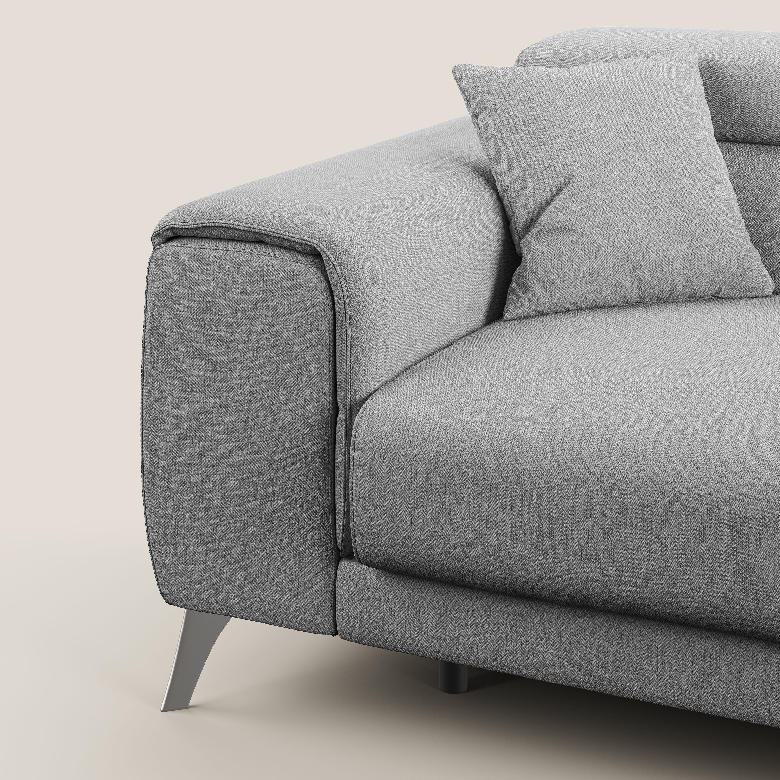 Fusion divano con sedute allungabili in tessuto smacchiabile T05 grigio - divani.store