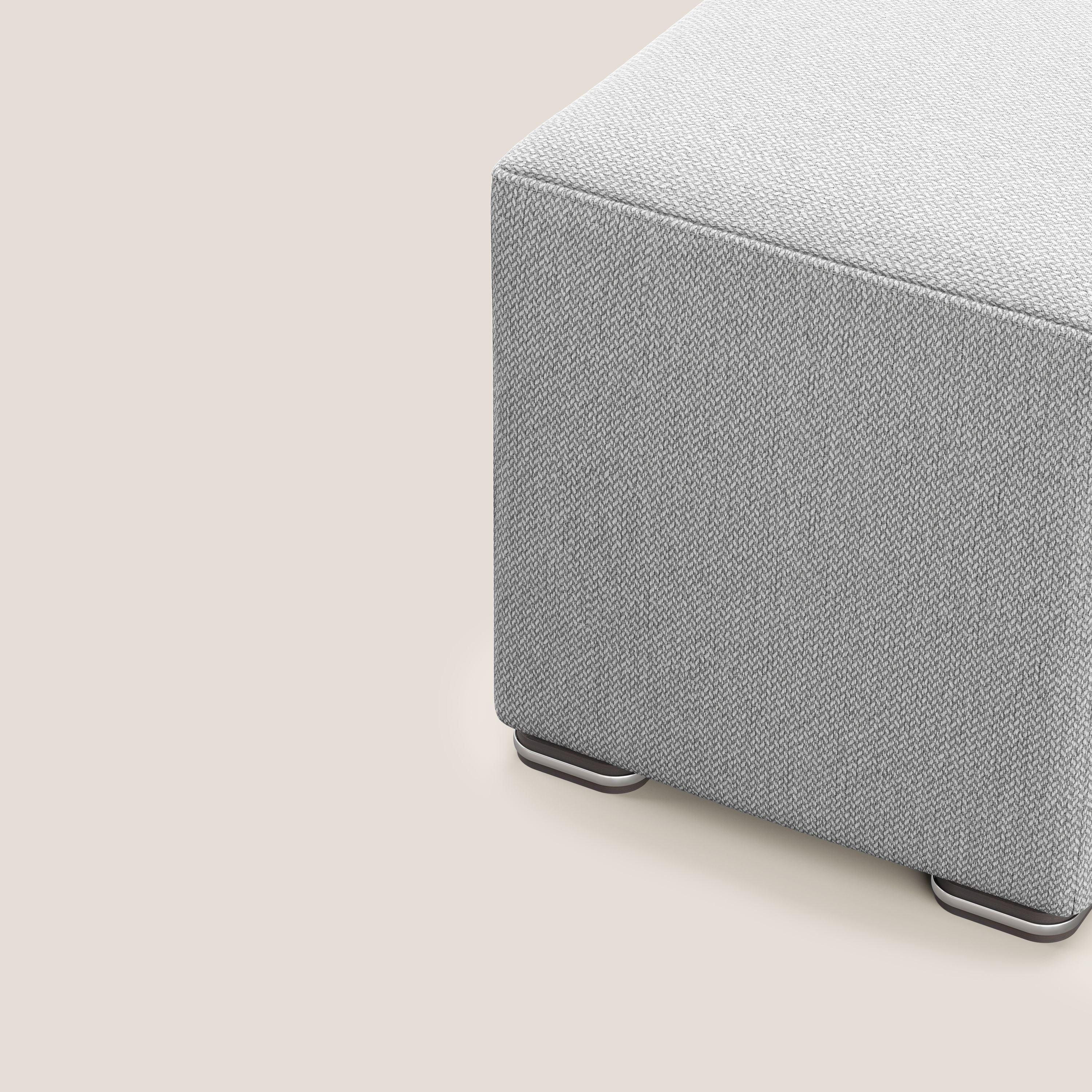 Cube pouf in tessuto morbido smacchiabile T05 grigio - divani.store