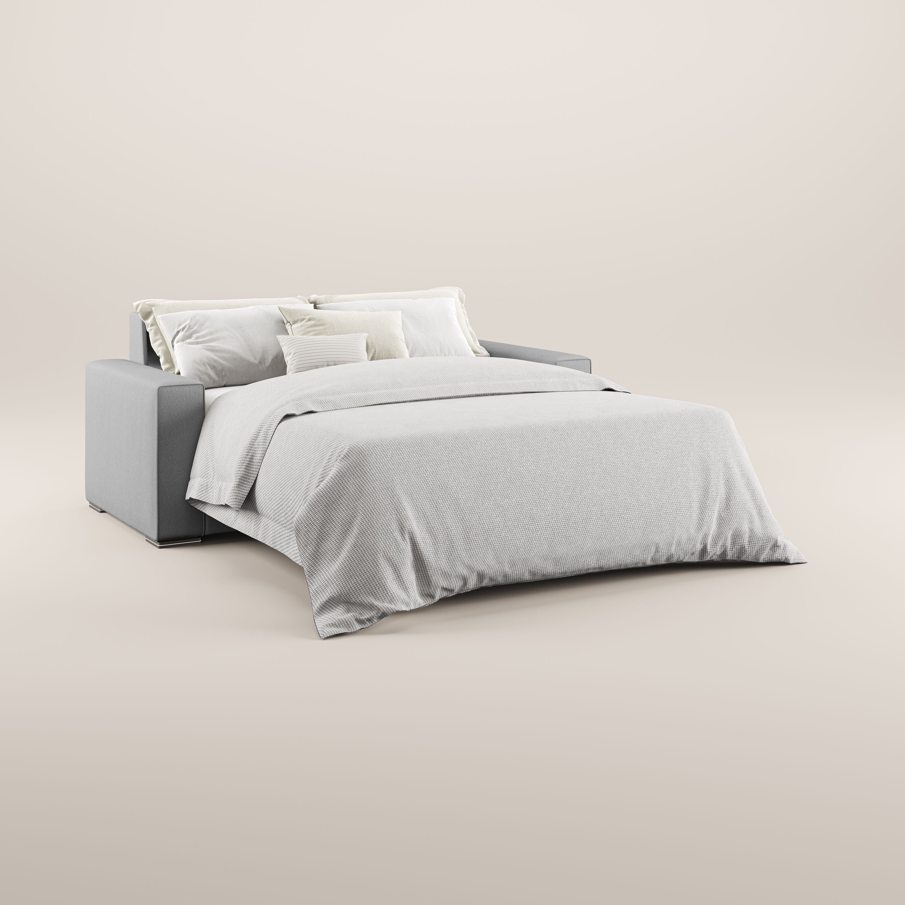 Dream Divano letto moderno dai morbidi cuscini in tessuto smacchiabile T05 grigio - divani.store