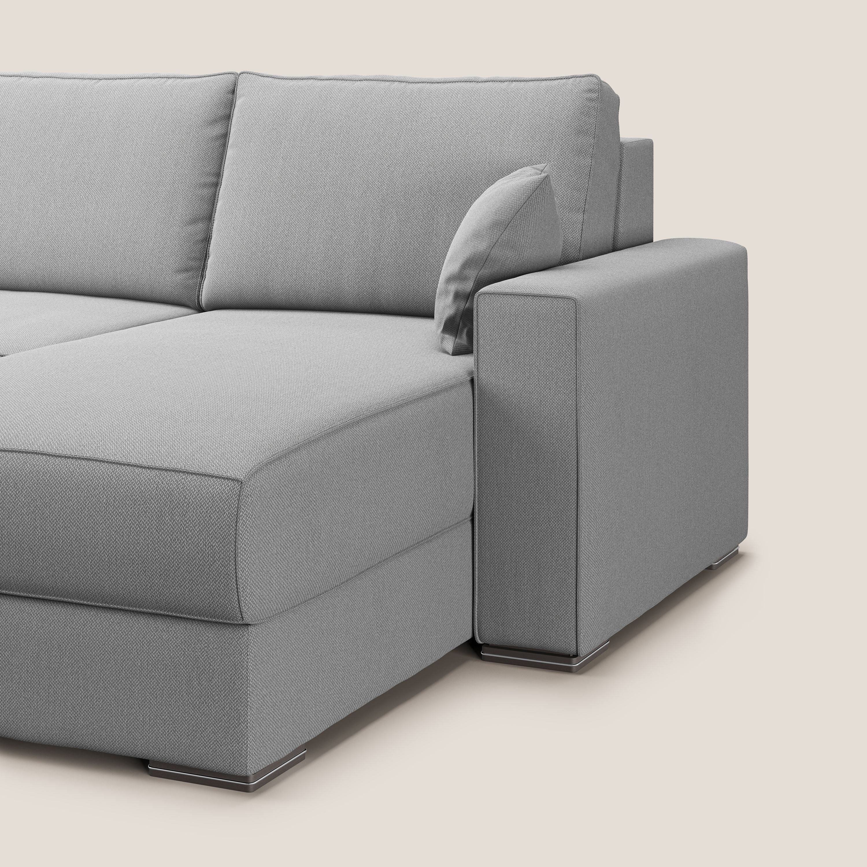 Dream Divano letto angolare in tessuto smacchiabile T05 grigio - divani.store