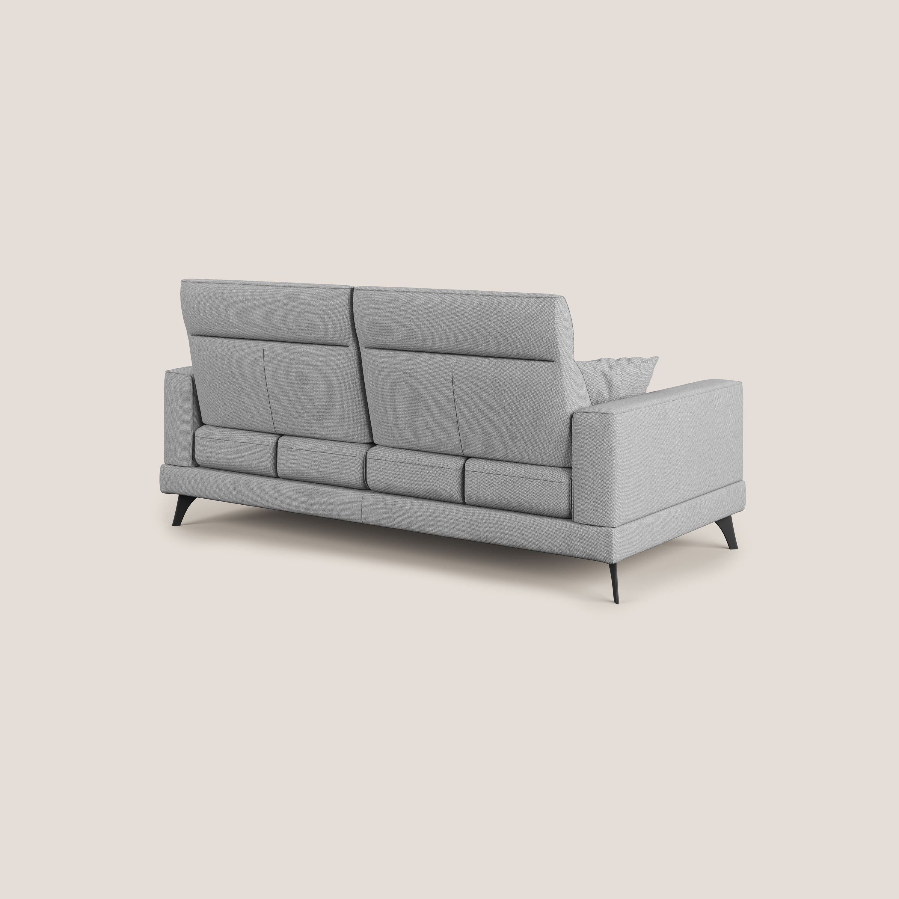 Slide Divano con schienali traslanti e poggiatesta in tessuto smacchiabile T05 grigio - divani.store