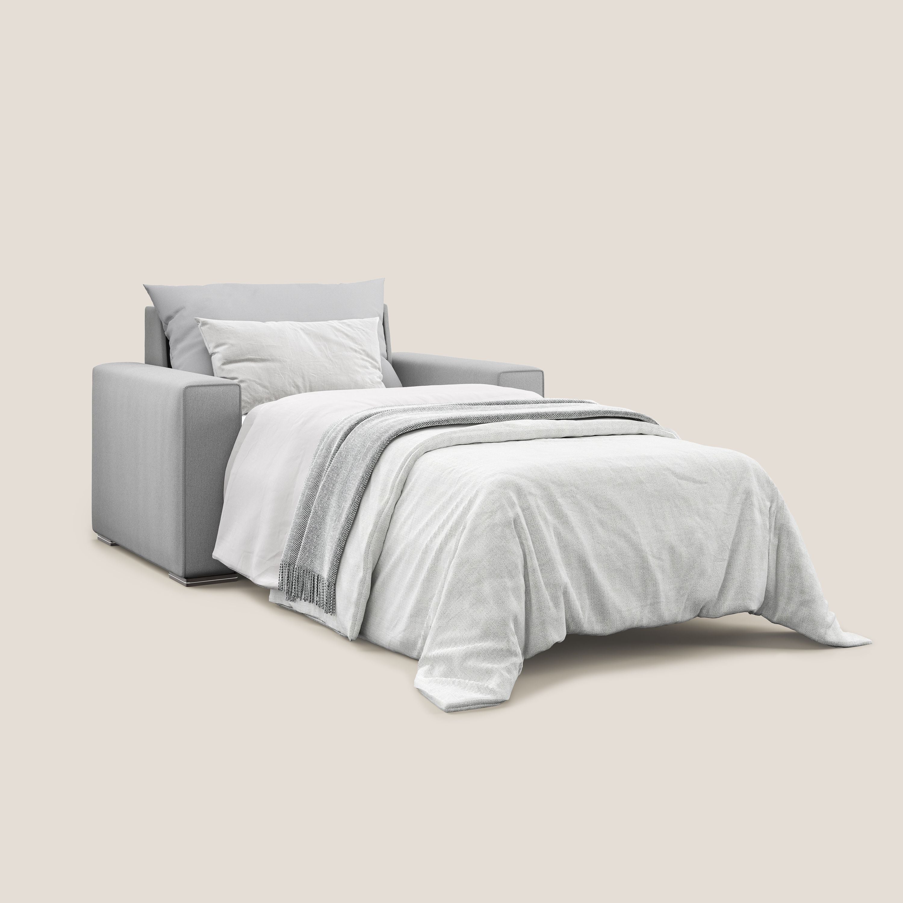 Dream poltrona letto in tessuto smacchiabile T05 grigio - divani.store