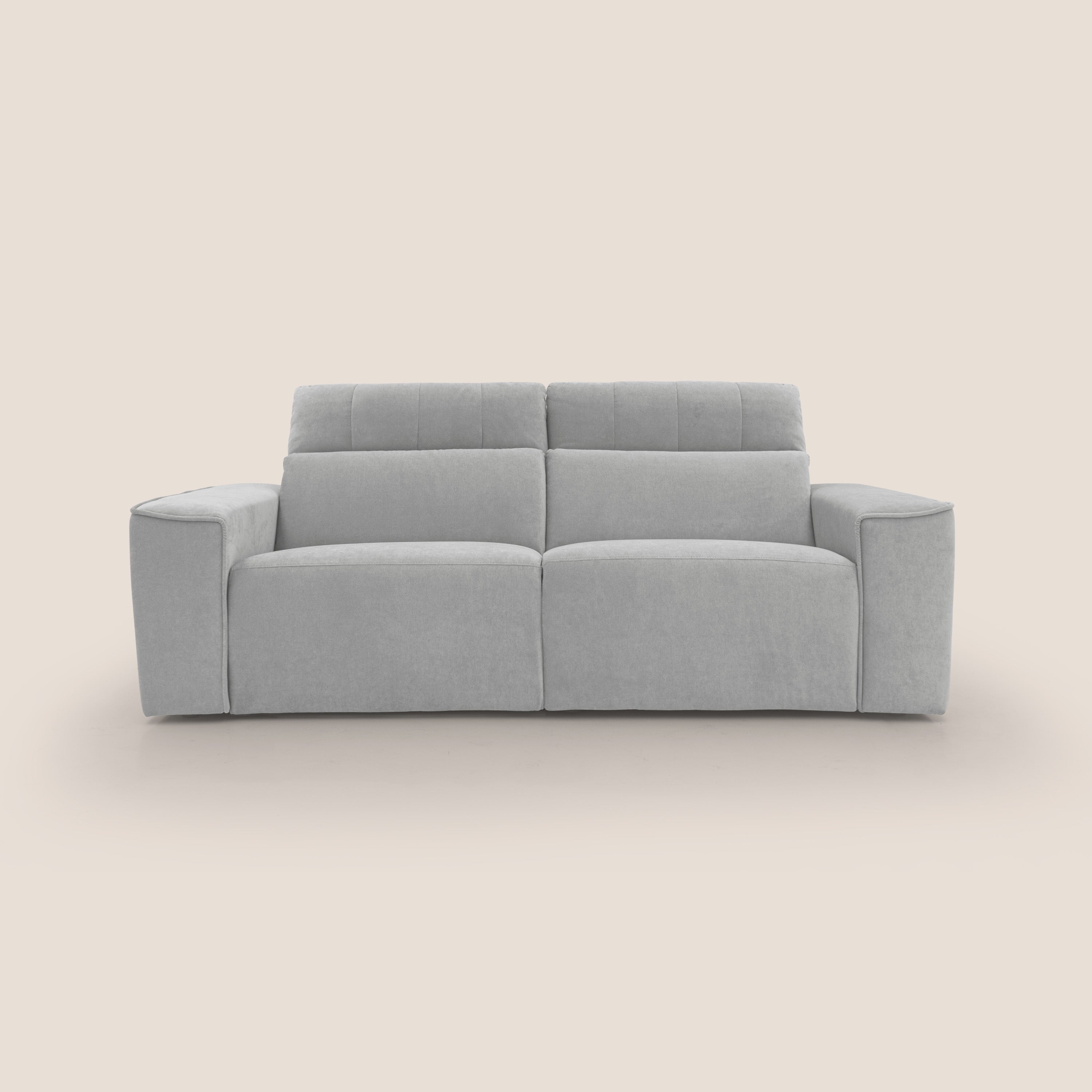 Clark Divano modulare con opzione relax elettrico in tessuto smacchiabile impermeabile T17 grigio - divani.store