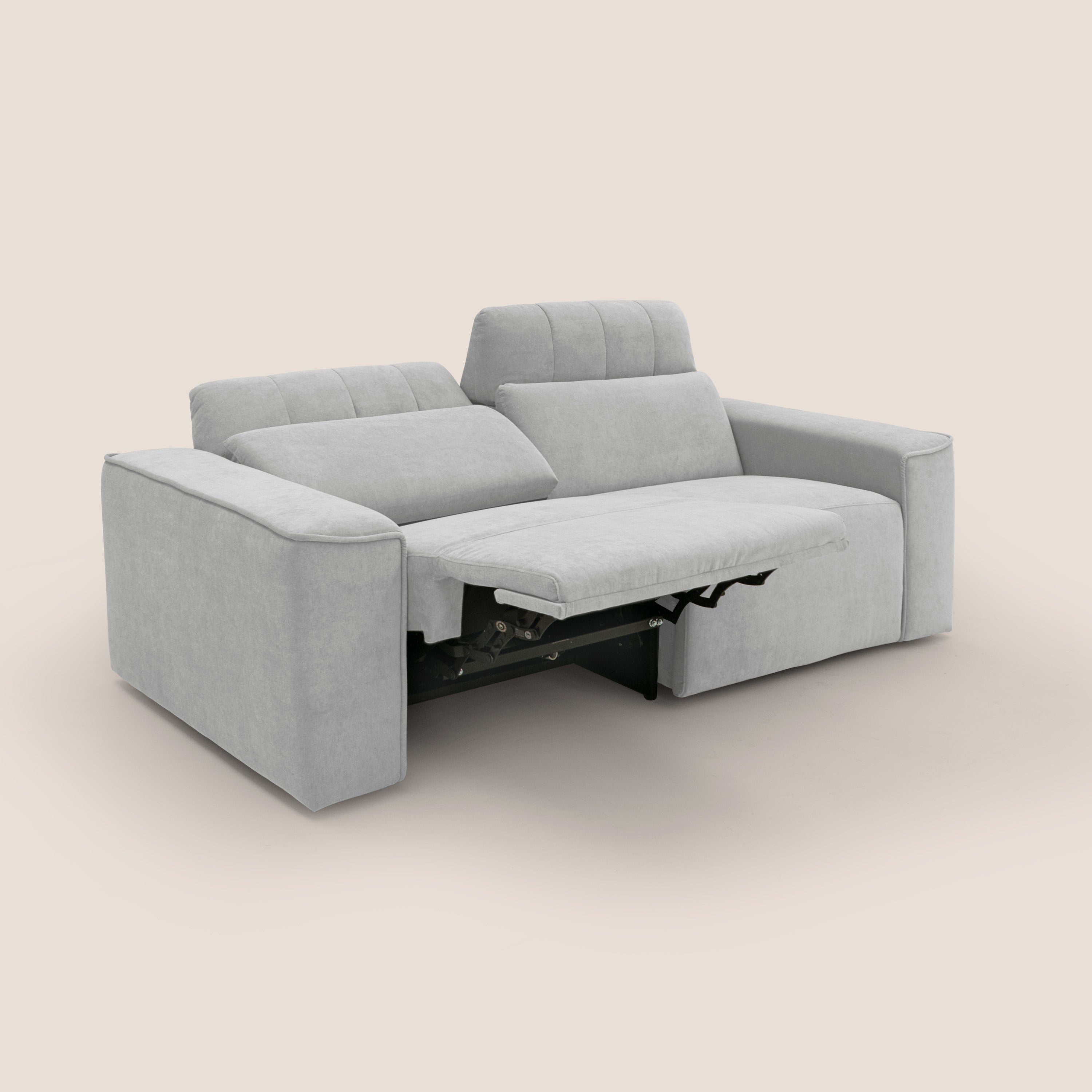 Clark Divano modulare con opzione relax elettrico in tessuto smacchiabile impermeabile T17 grigio - divani.store