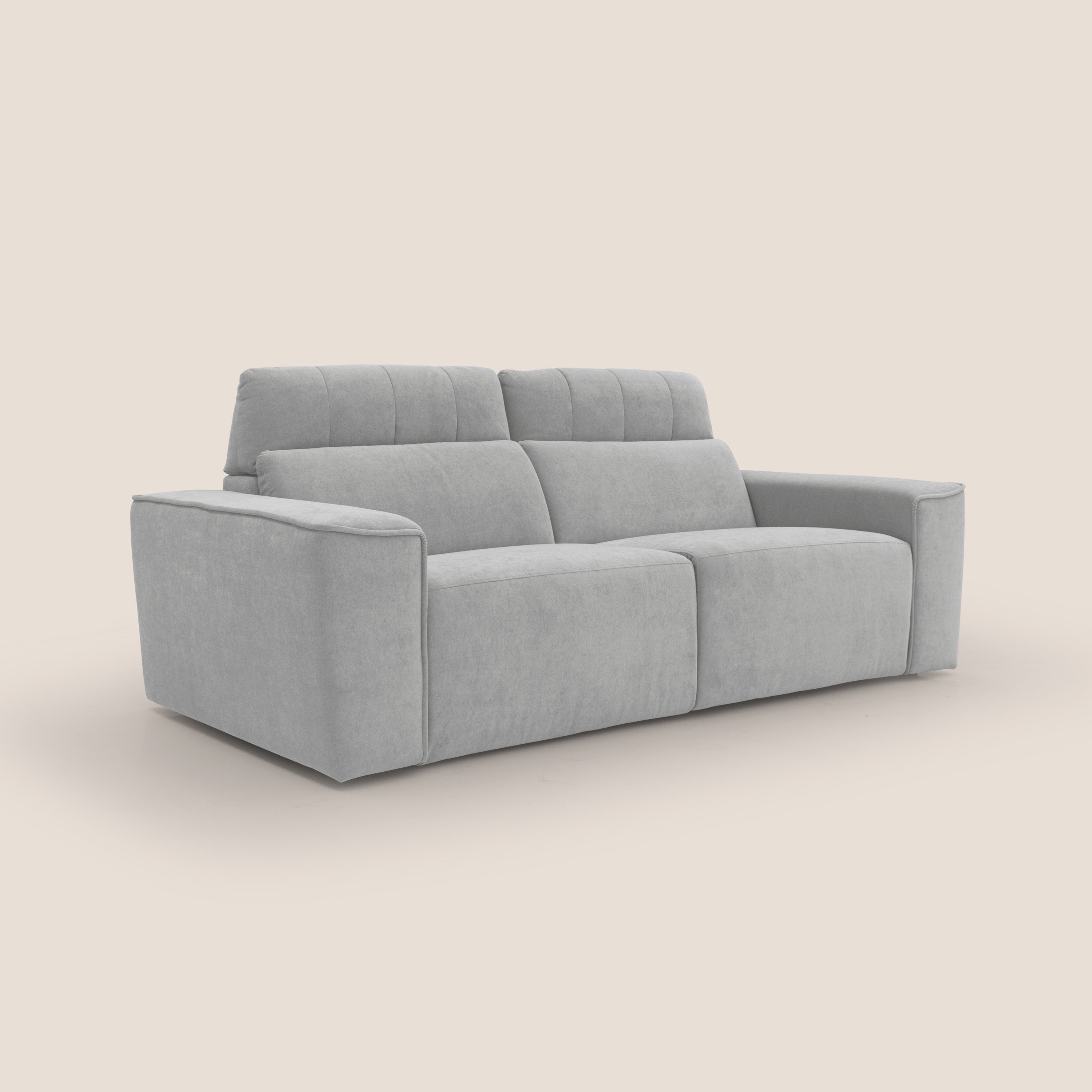 Clark Divano modulare con opzione relax elettrico in tessuto smacchiabile impermeabile T17 grigio - divani.store
