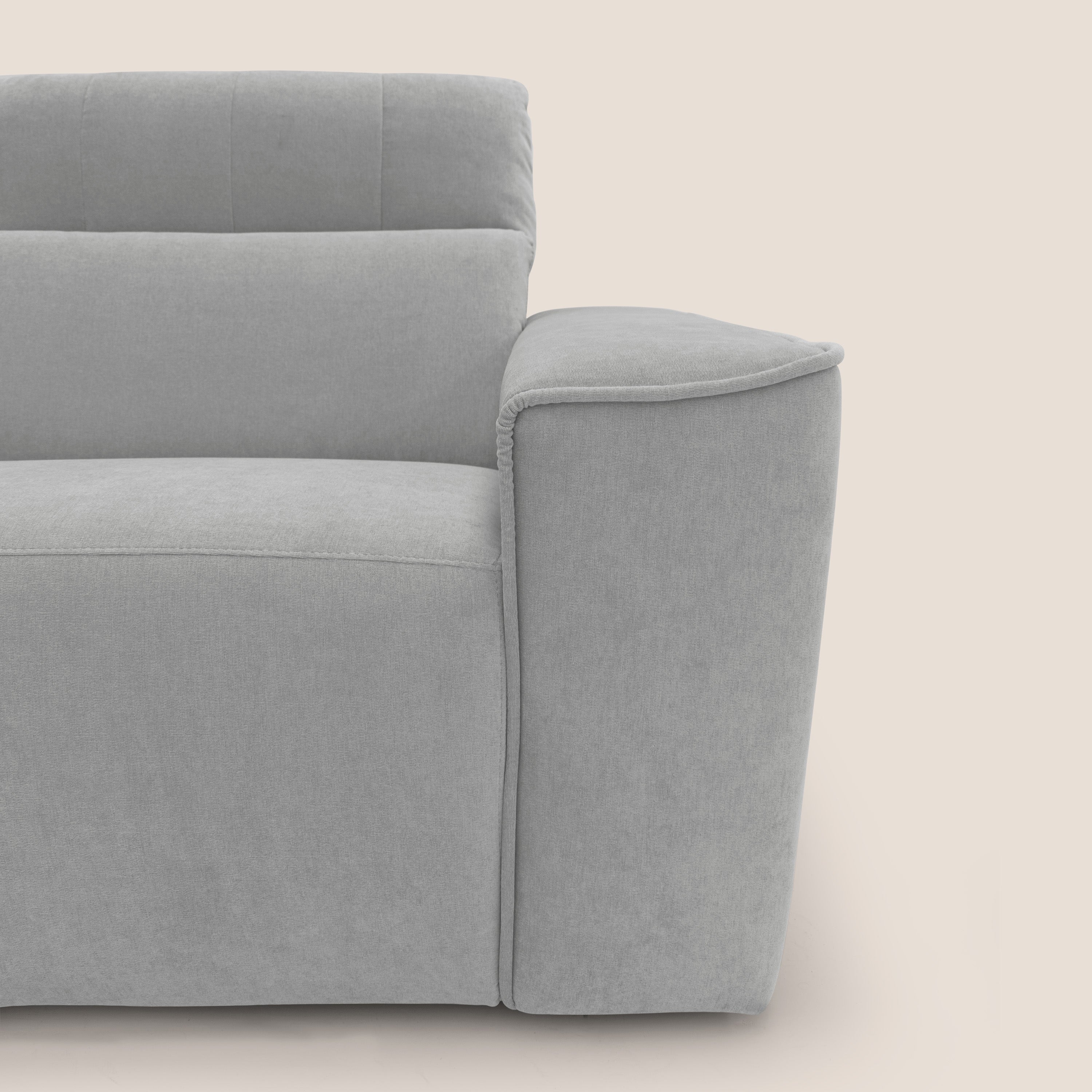 Clark Divano modulare con opzione relax elettrico in tessuto smacchiabile impermeabile T17 grigio - divani.store