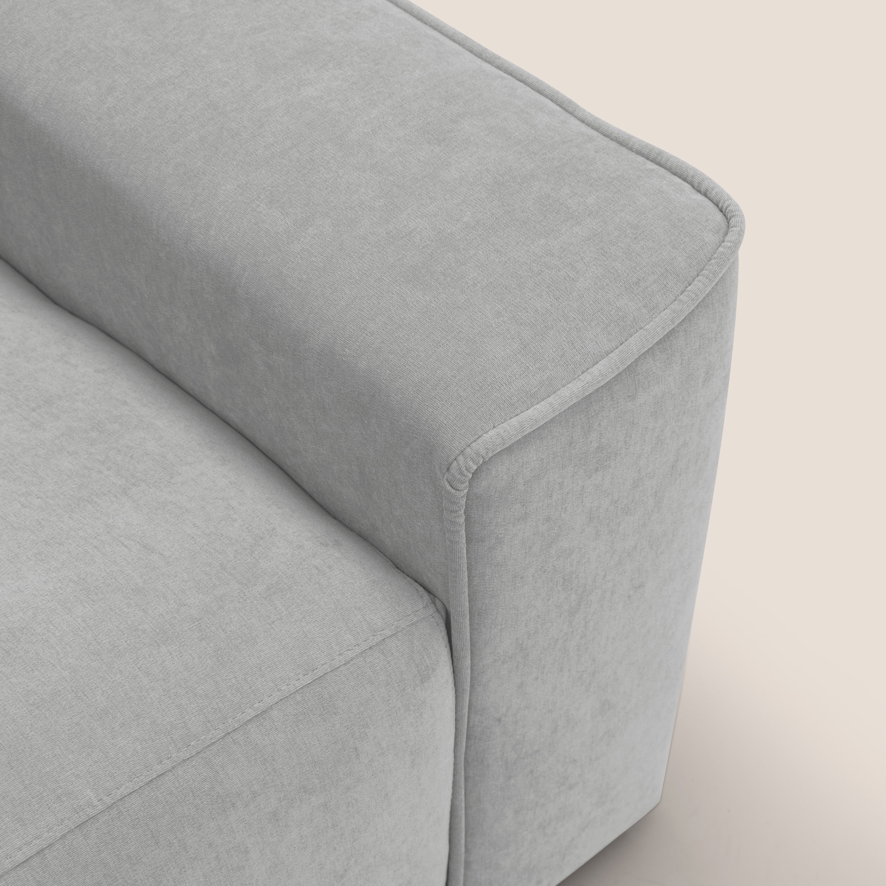 Clark Divano modulare angolare REVERSIBILE con opzione relax elettrico in tessuto smacchiabile impermeabile T17 grigio - divani.store