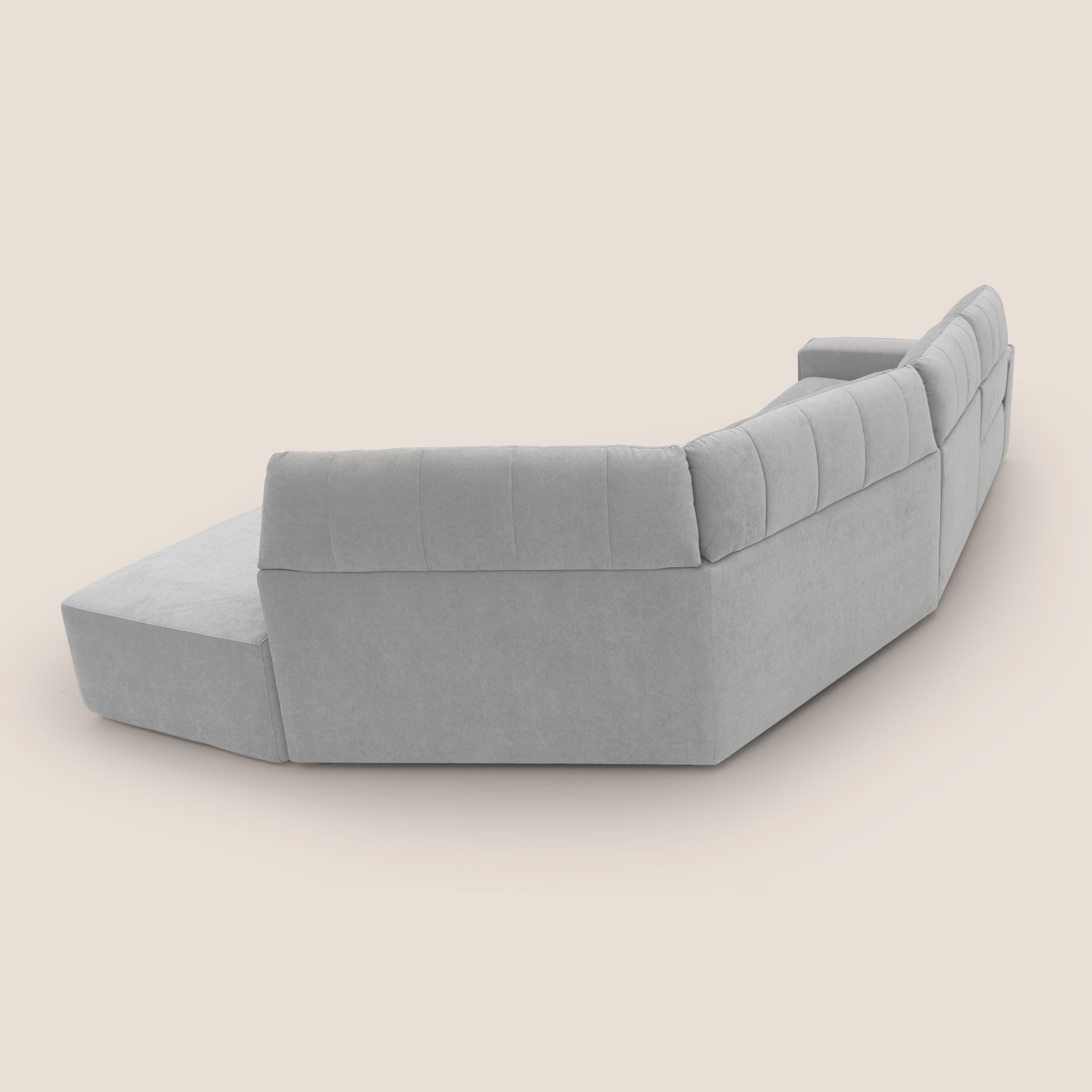 Clark Divano angolare con opzione relax elettrico in tessuto smacchiabile impermeabile T17 grigio - divani.store