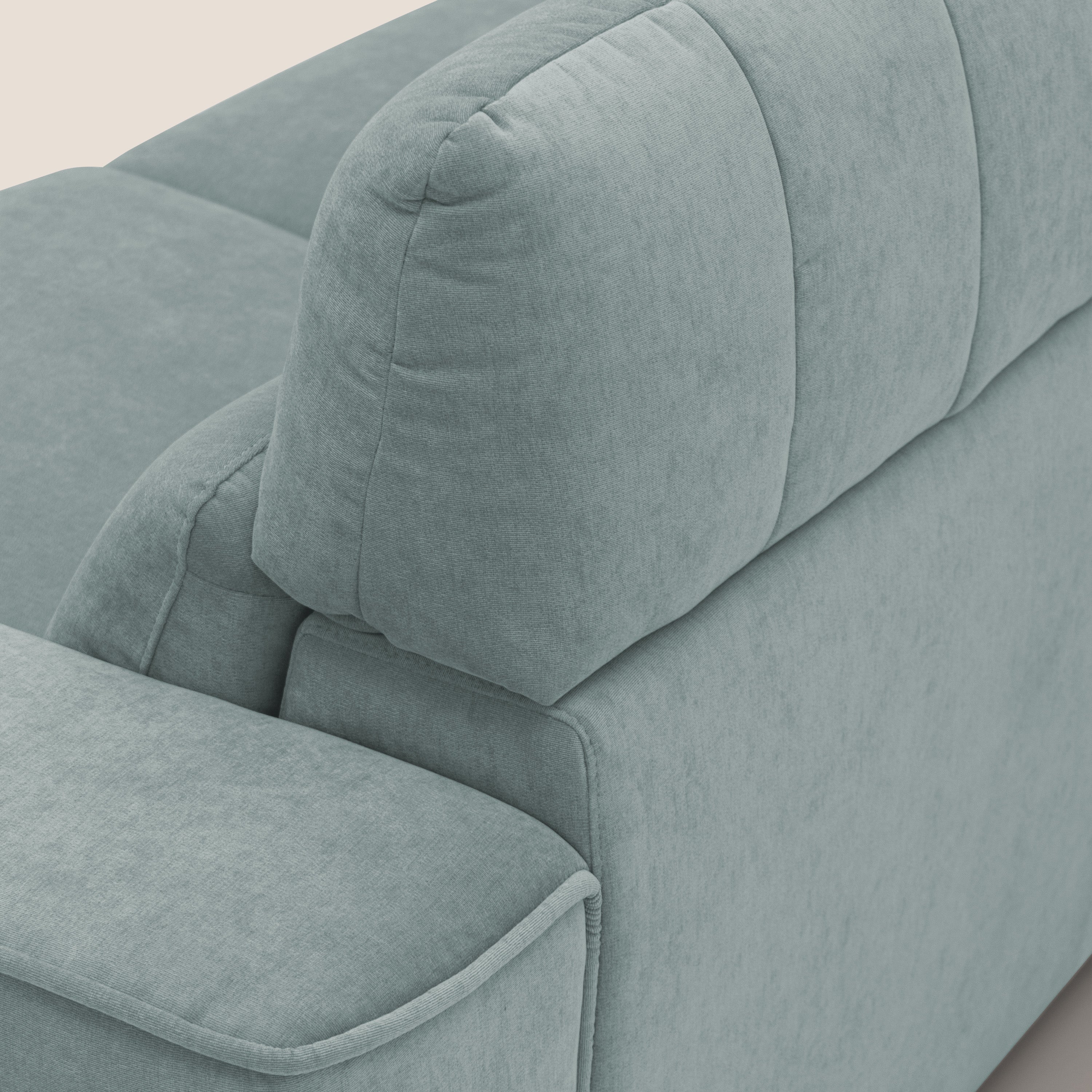 Clark Divano modulare 3 sedute con opzione relax elettrico in tessuto smacchiabile impermeabile T17 verde acqua - divani.store