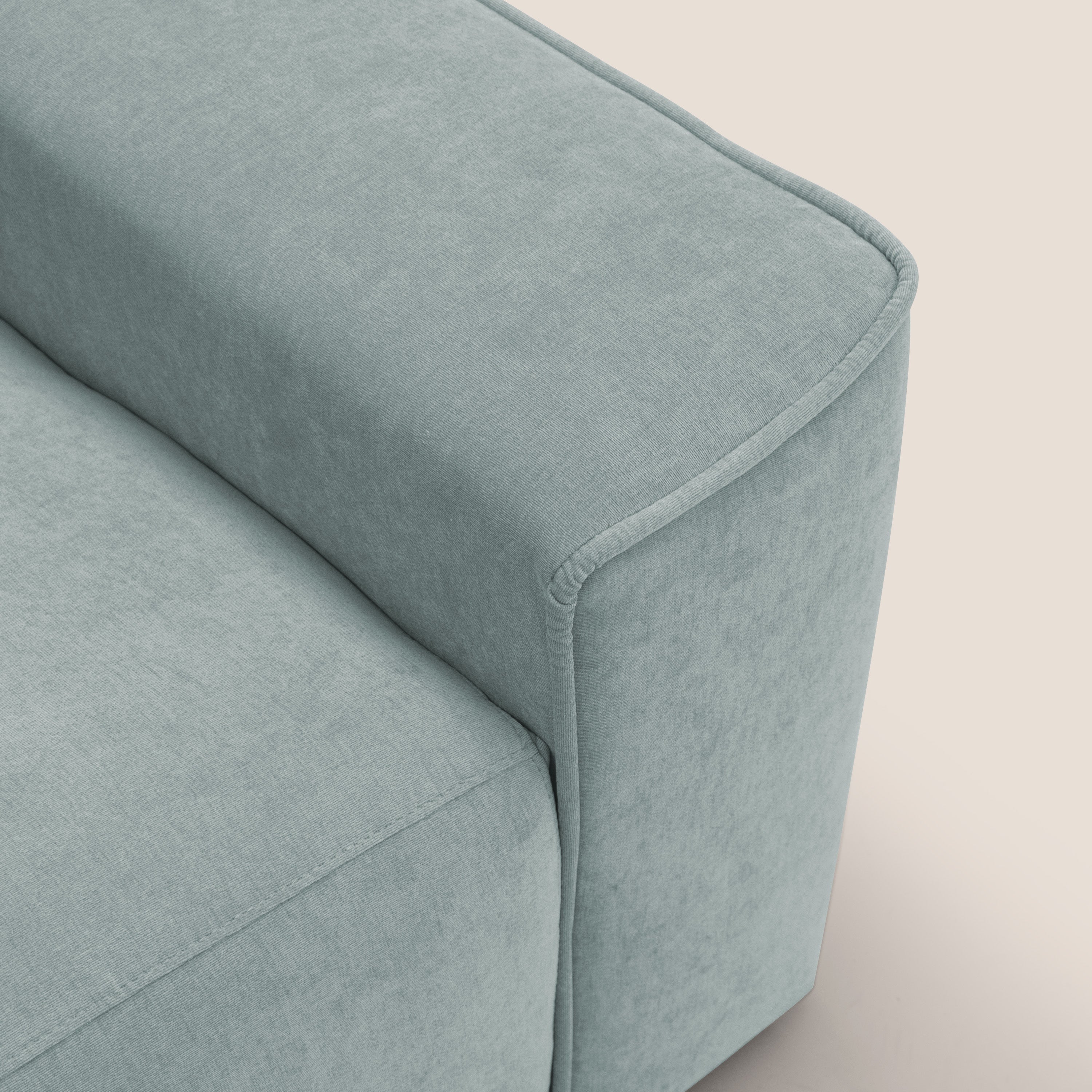 Clark Divano modulare 3 sedute con opzione relax elettrico in tessuto smacchiabile impermeabile T17 verde acqua - divani.store