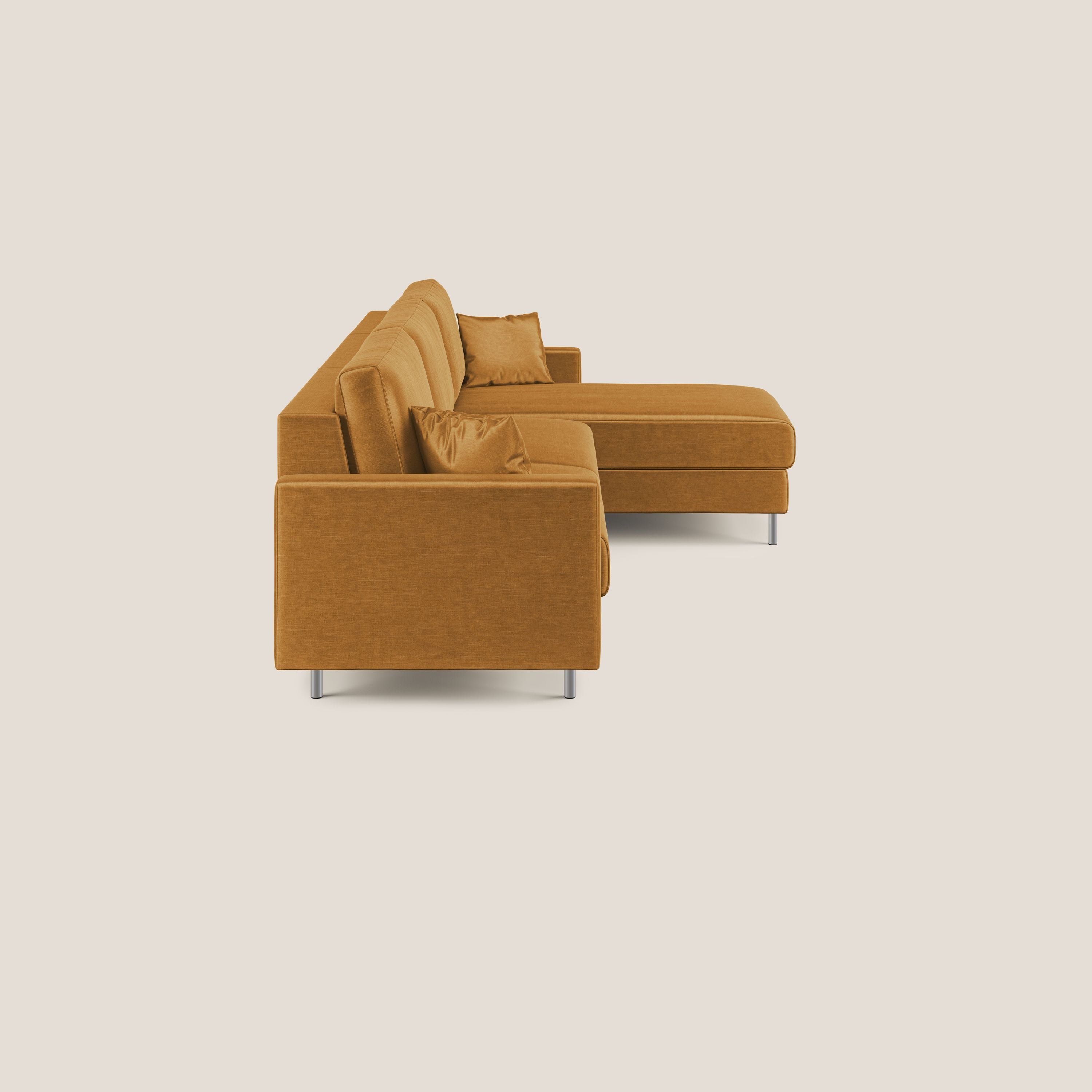 Andromeda divano letto angolare in velluto morbido impermeabile T01 oro - divani.store