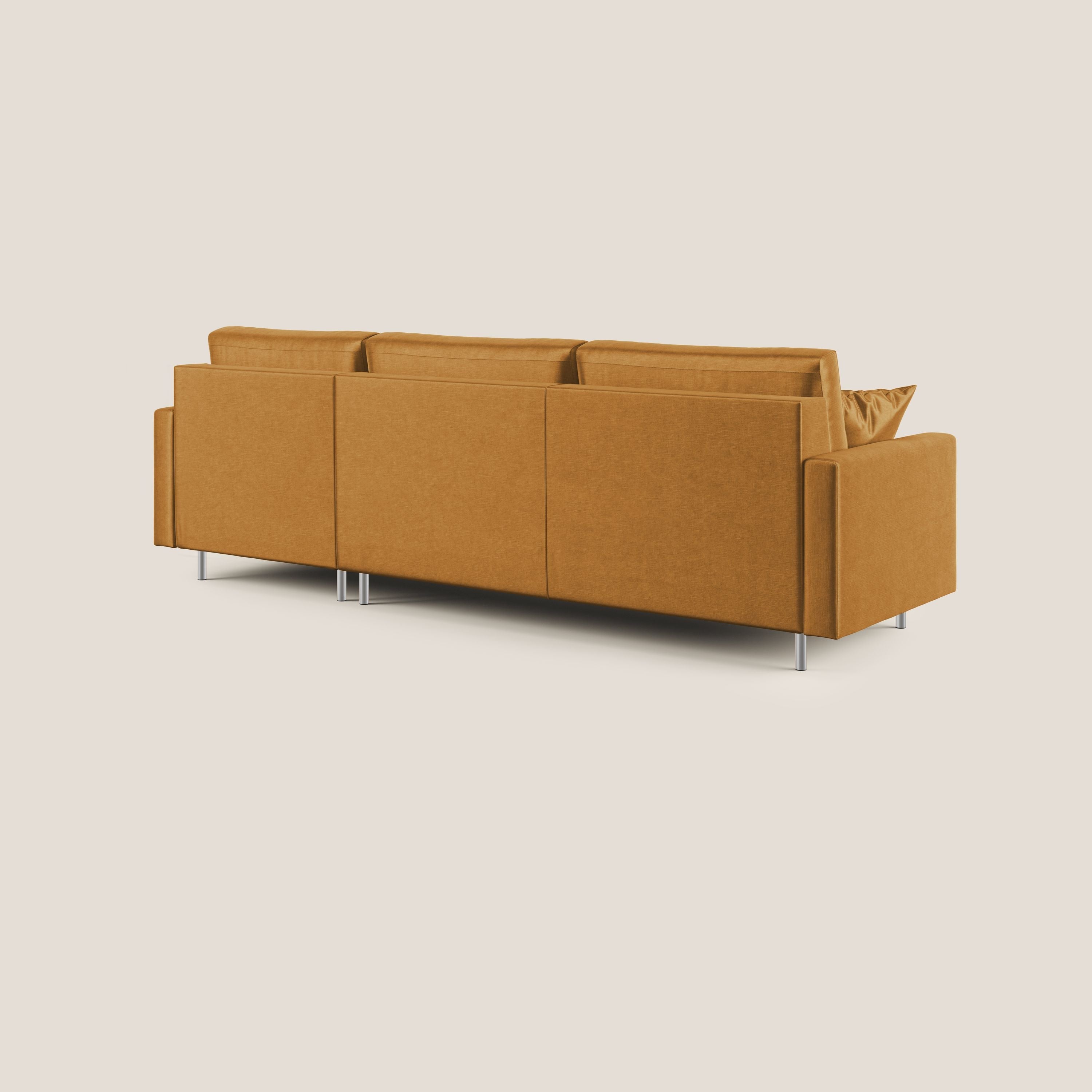 Andromeda divano letto angolare in velluto morbido impermeabile T01 oro - divani.store