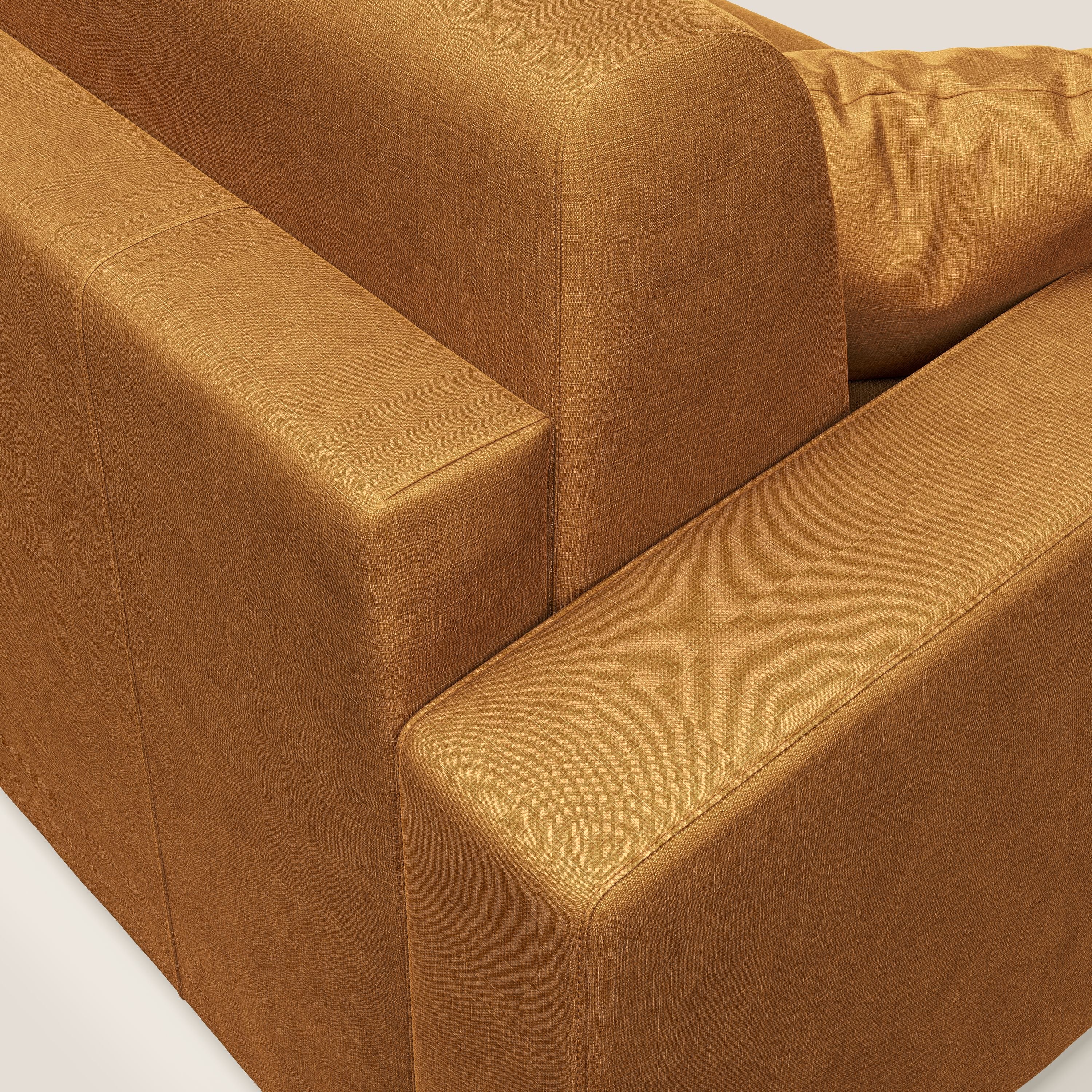 Lebron Divano letto angolare con penisola in velluto morbido T01 oro - divani.store