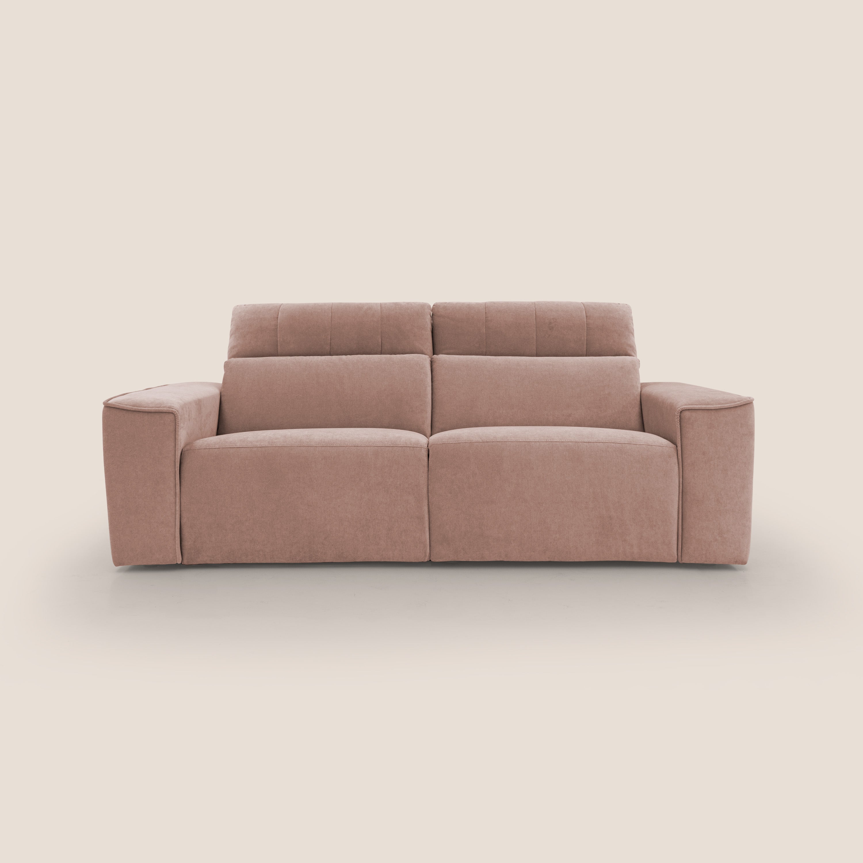 Clark Divano modulare con opzione relax elettrico in tessuto smacchiabile impermeabile T17 rosa - divani.store