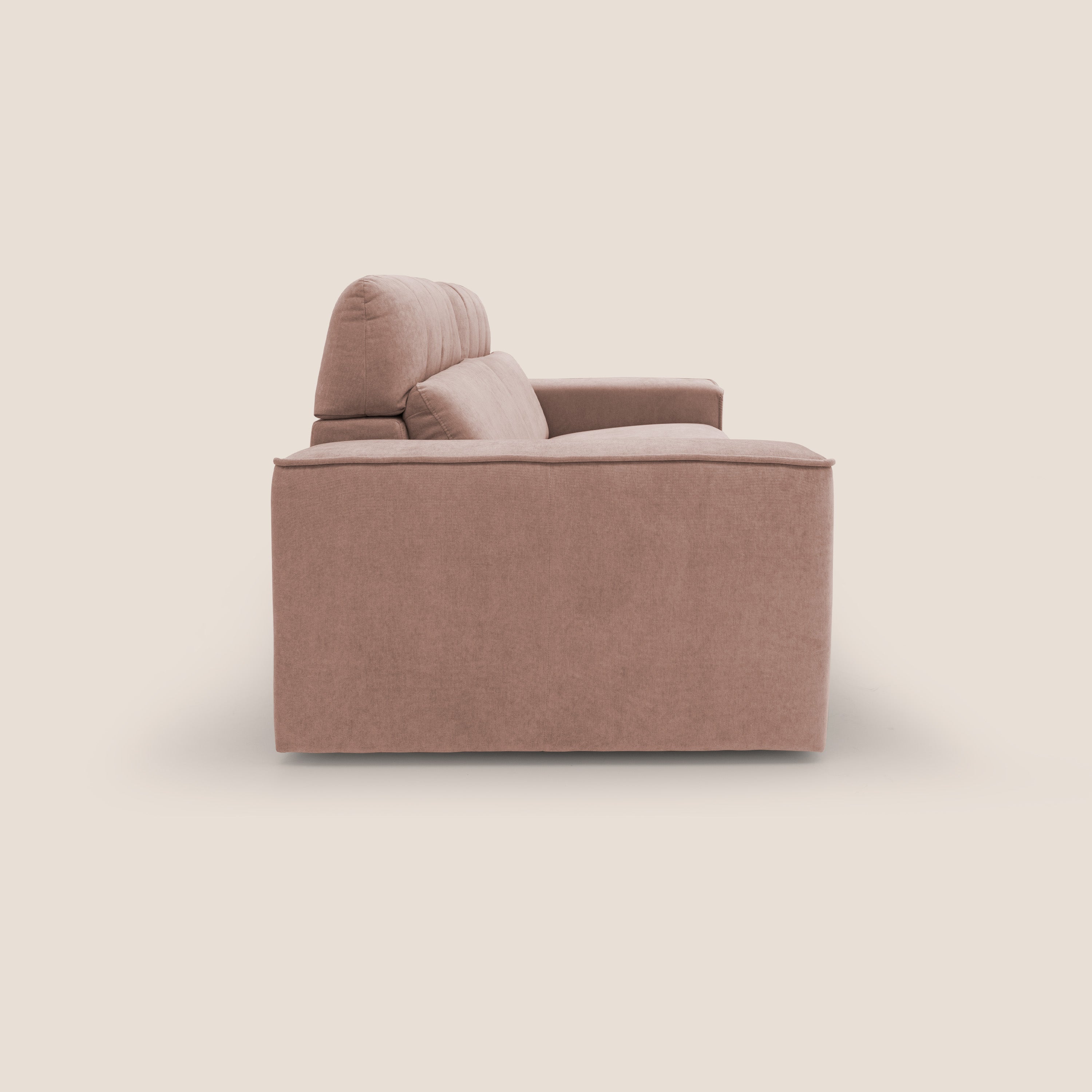 Clark Divano modulare con opzione relax elettrico in tessuto smacchiabile impermeabile T17 rosa - divani.store