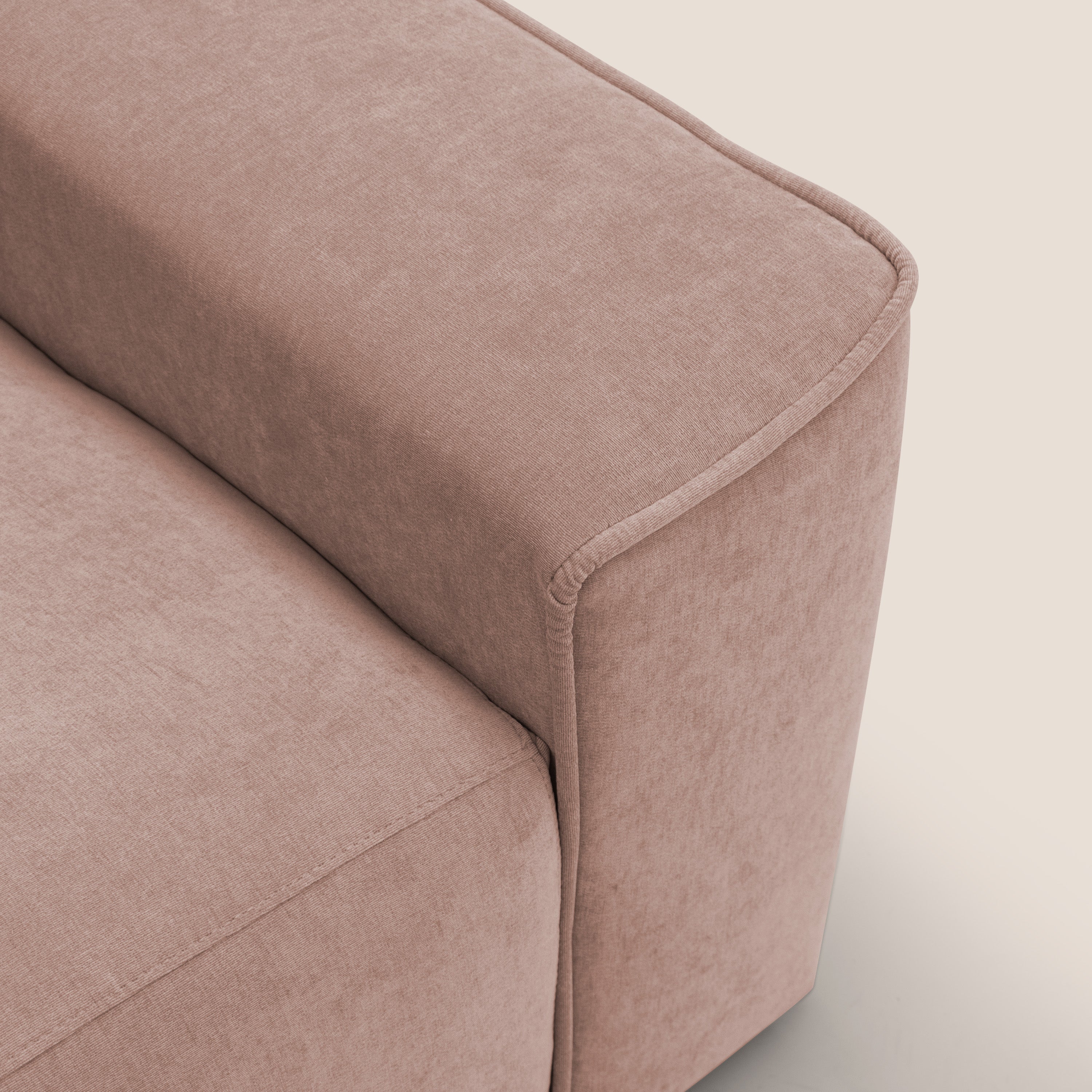 Clark Divano modulare 3 sedute con opzione relax elettrico in tessuto smacchiabile impermeabile T17 rosa - divani.store