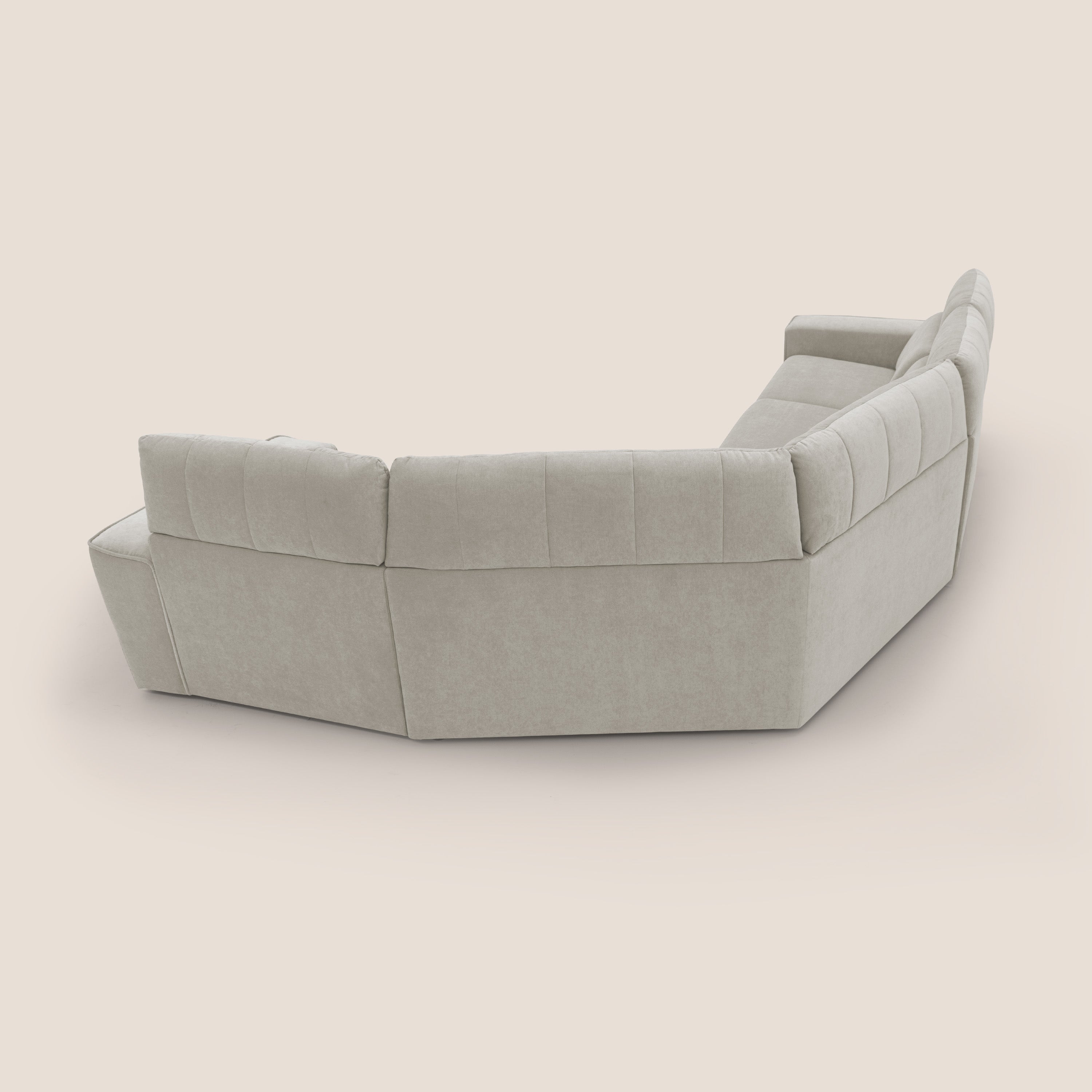 Clark Divano modulare angolare REVERSIBILE con opzione relax elettrico in tessuto smacchiabile impermeabile T17 panna - divani.store