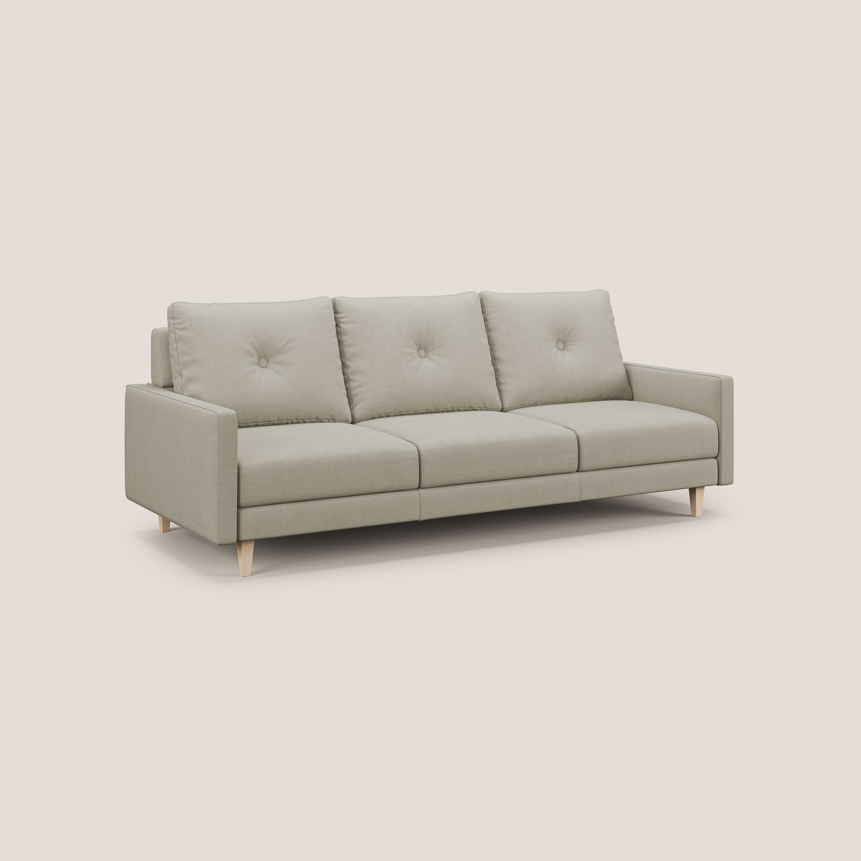 Matisse divano a 3 sedute allungabili e schienali in piuma d'oca in tessuto smacchiabile T17 panna - divani.store