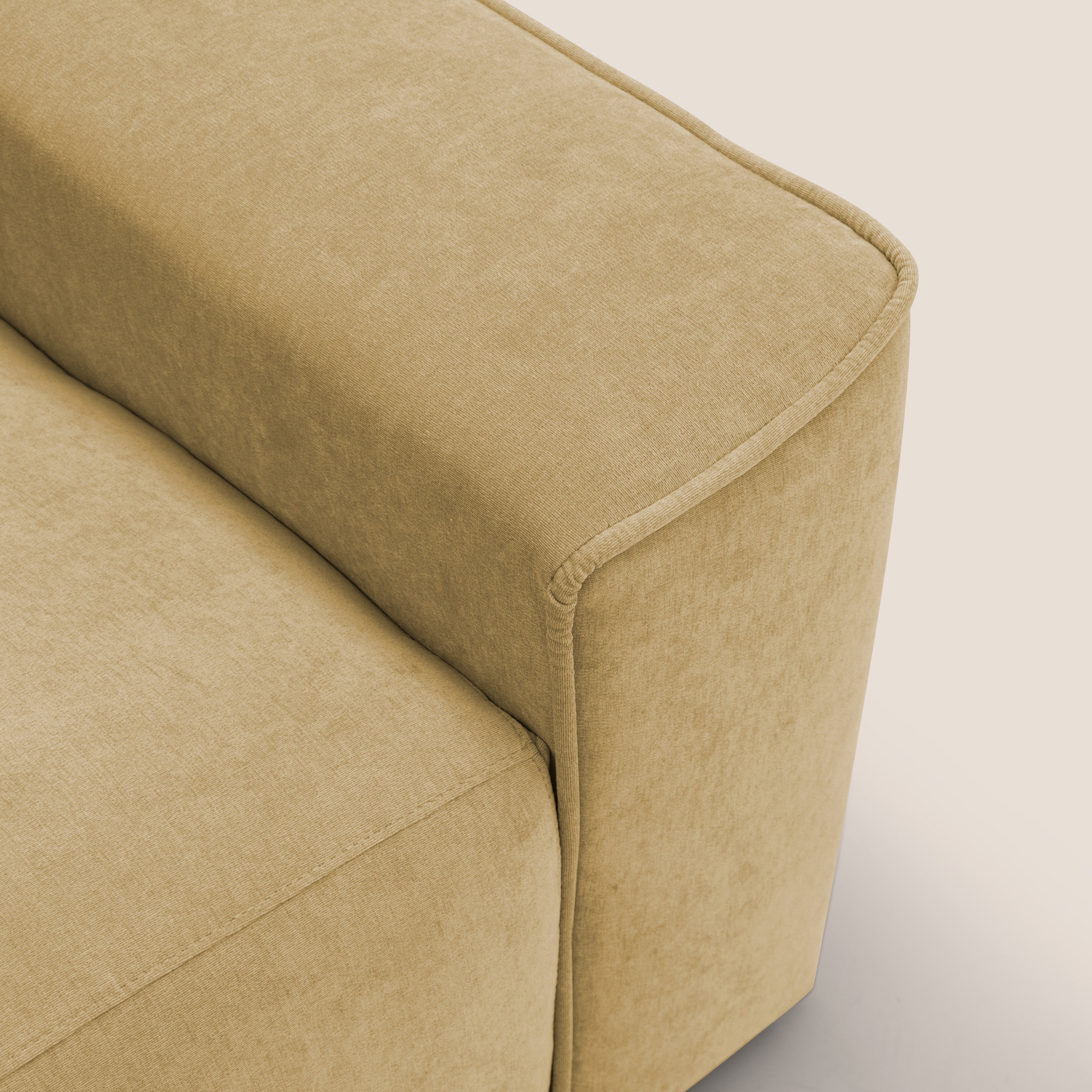 Clark Divano modulare angolare REVERSIBILE con opzione relax elettrico in tessuto smacchiabile impermeabile T17 giallo - divani.store