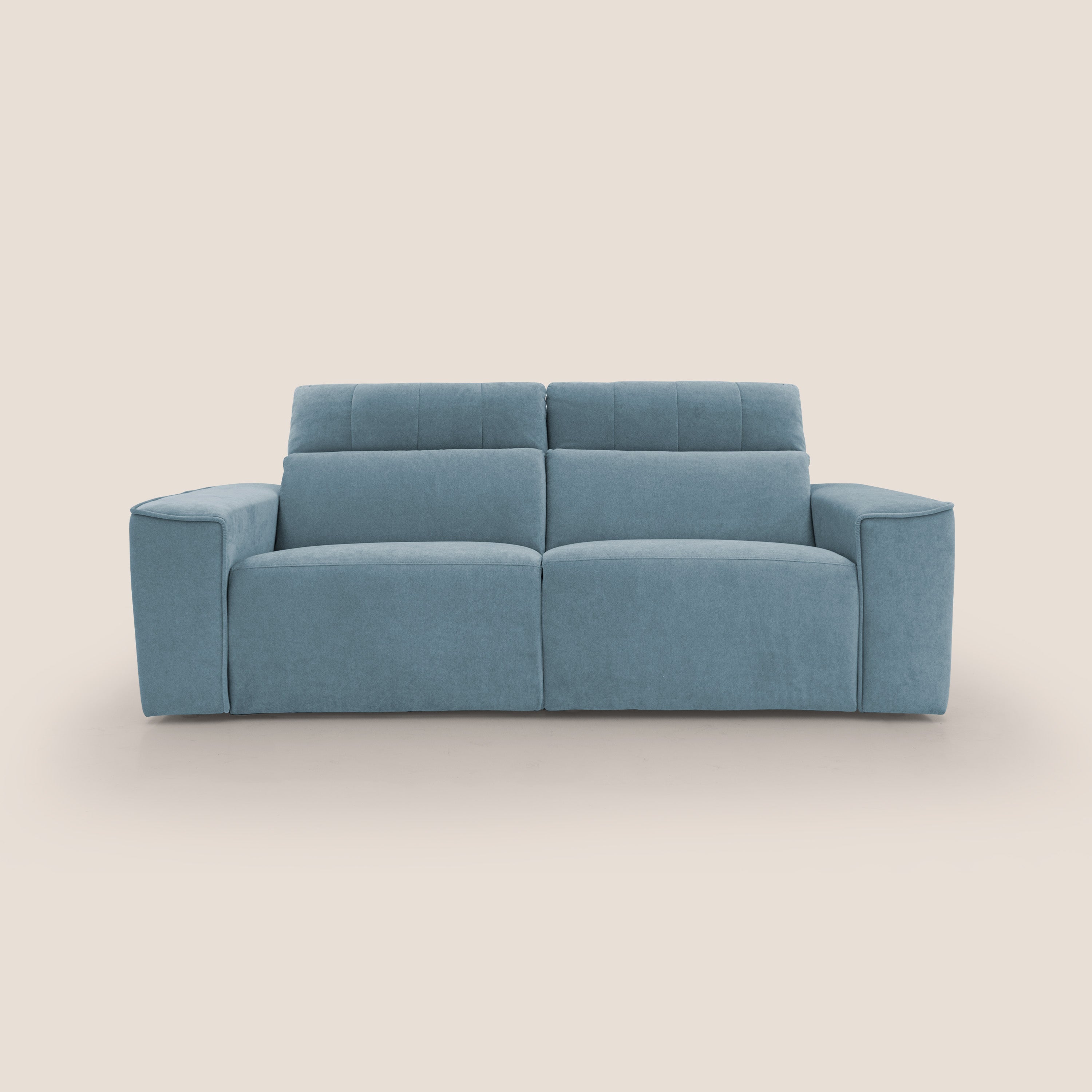 Clark Divano modulare con opzione relax elettrico in tessuto smacchiabile impermeabile T17 carta da zucchero - divani.store