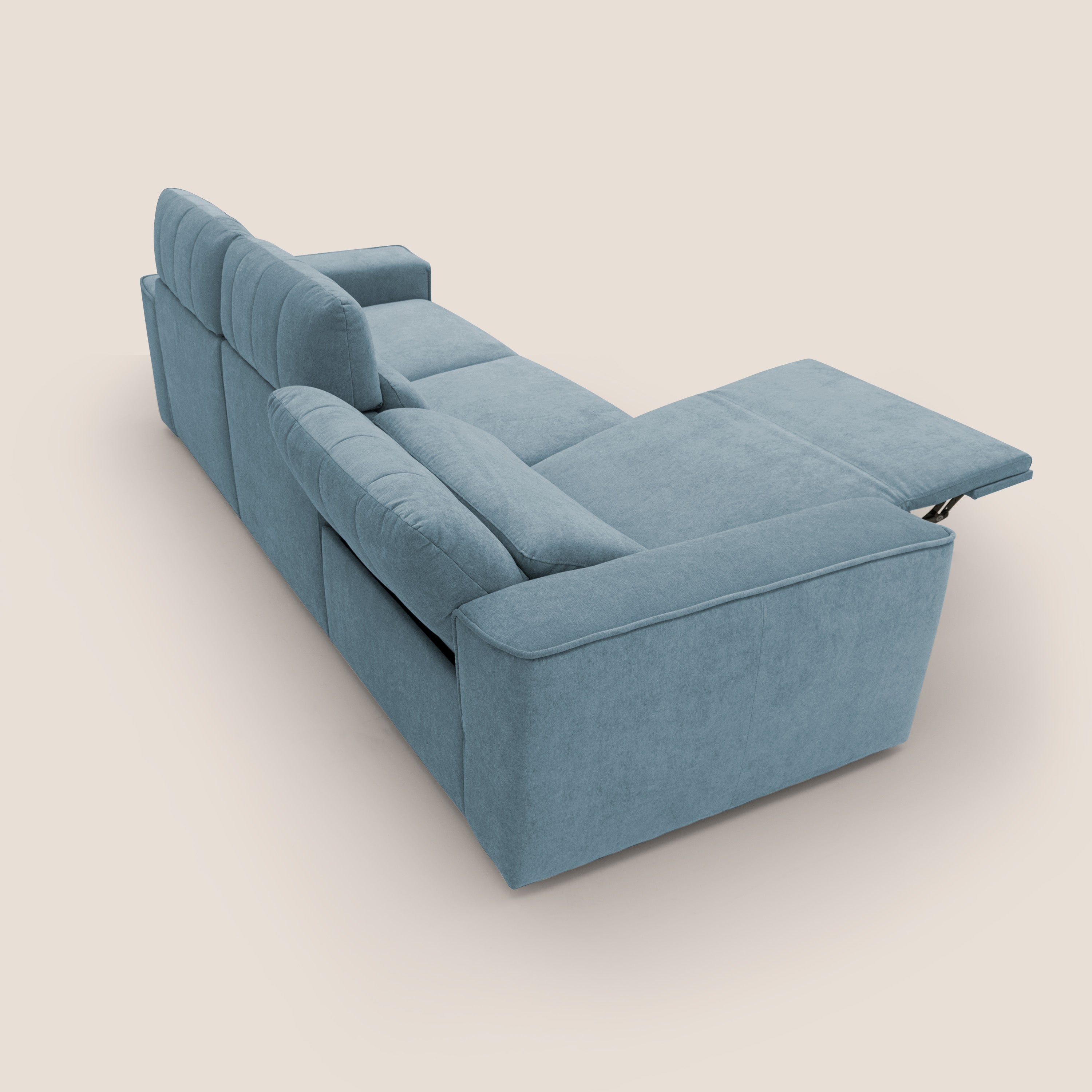 Clark Divano modulare 3 sedute con opzione relax elettrico in tessuto smacchiabile impermeabile T17 carta da zucchero - divani.store