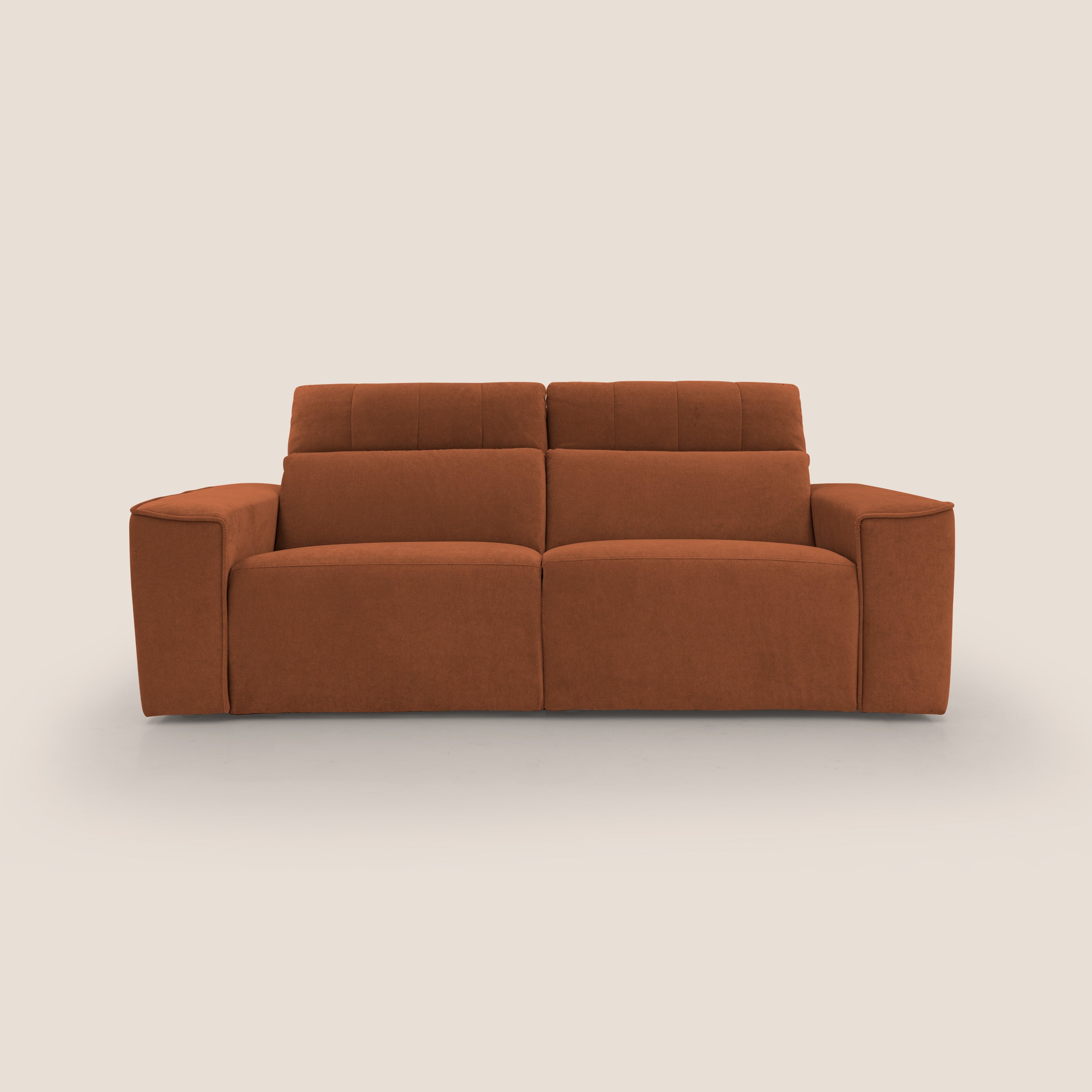 Clark Divano modulare con opzione relax elettrico in tessuto smacchiabile impermeabile T17 arancio - divani.store