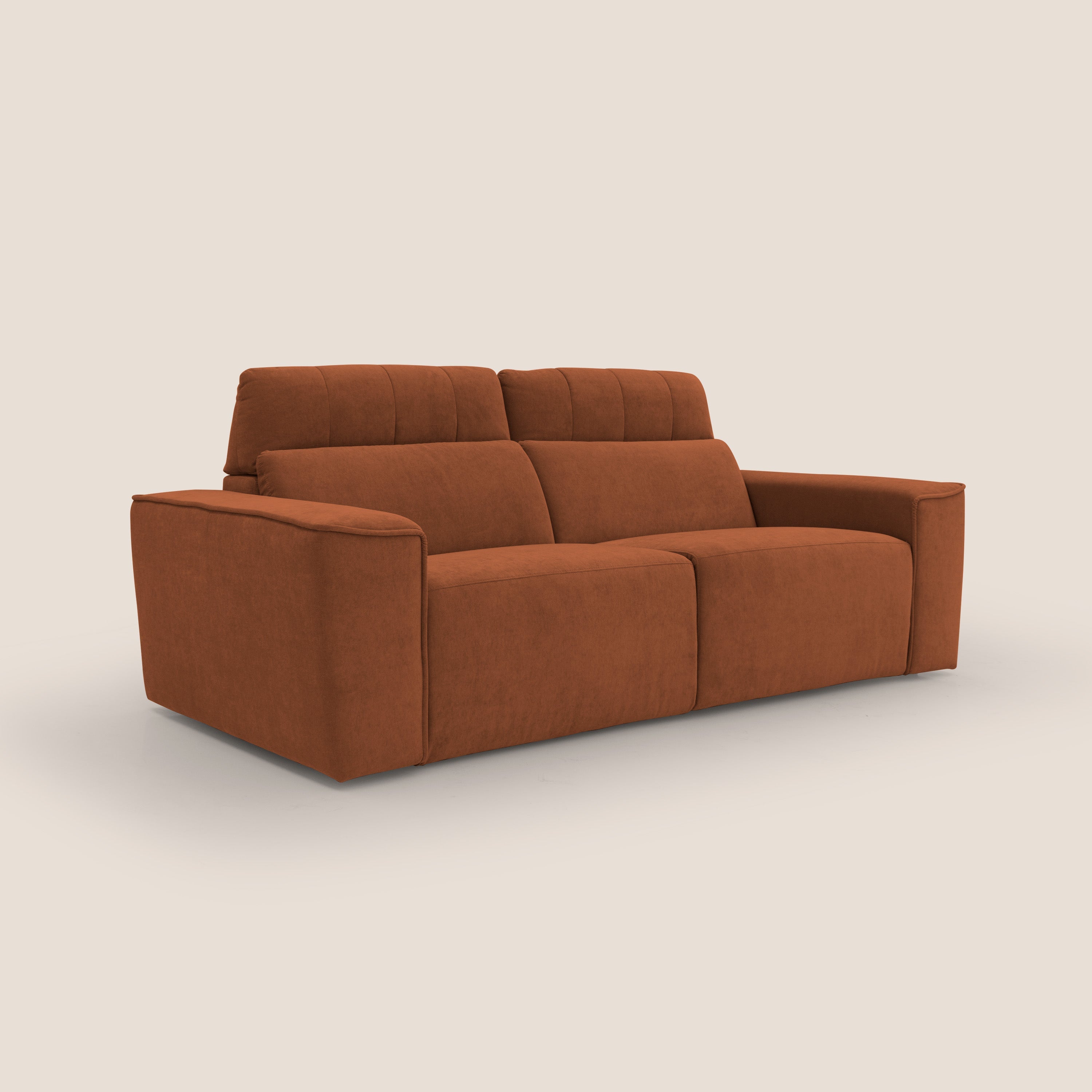 Clark Divano modulare con opzione relax elettrico in tessuto smacchiabile impermeabile T17 arancio - divani.store
