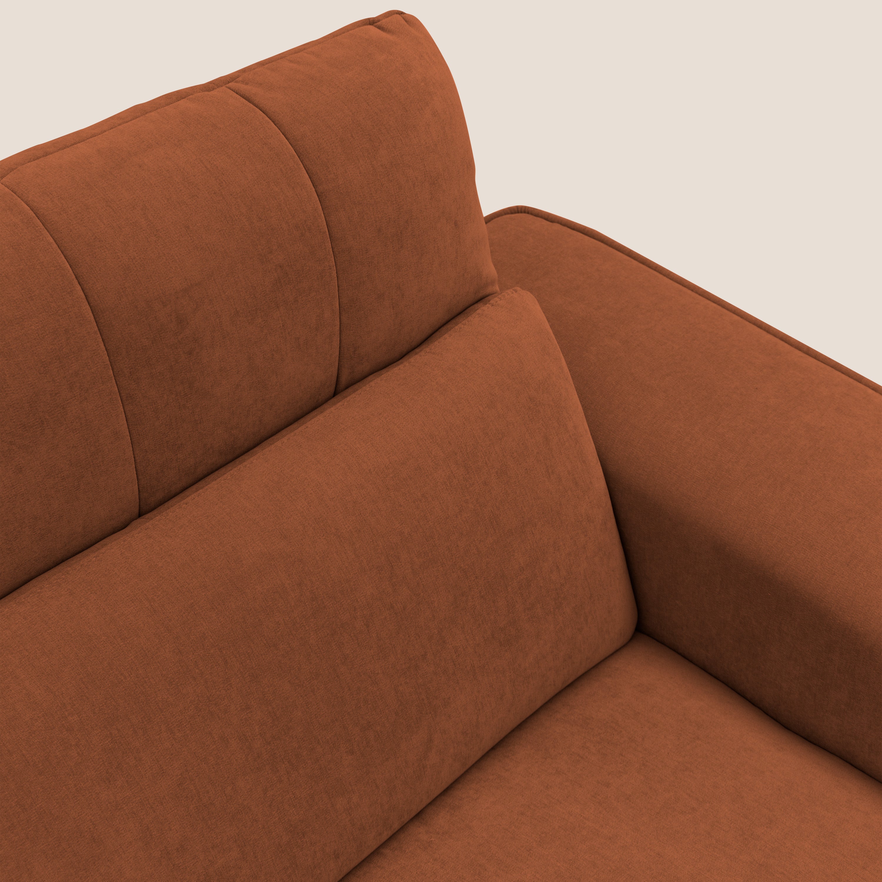 Clark Divano modulare angolare REVERSIBILE con opzione relax elettrico in tessuto smacchiabile impermeabile T17 arancio - divani.store