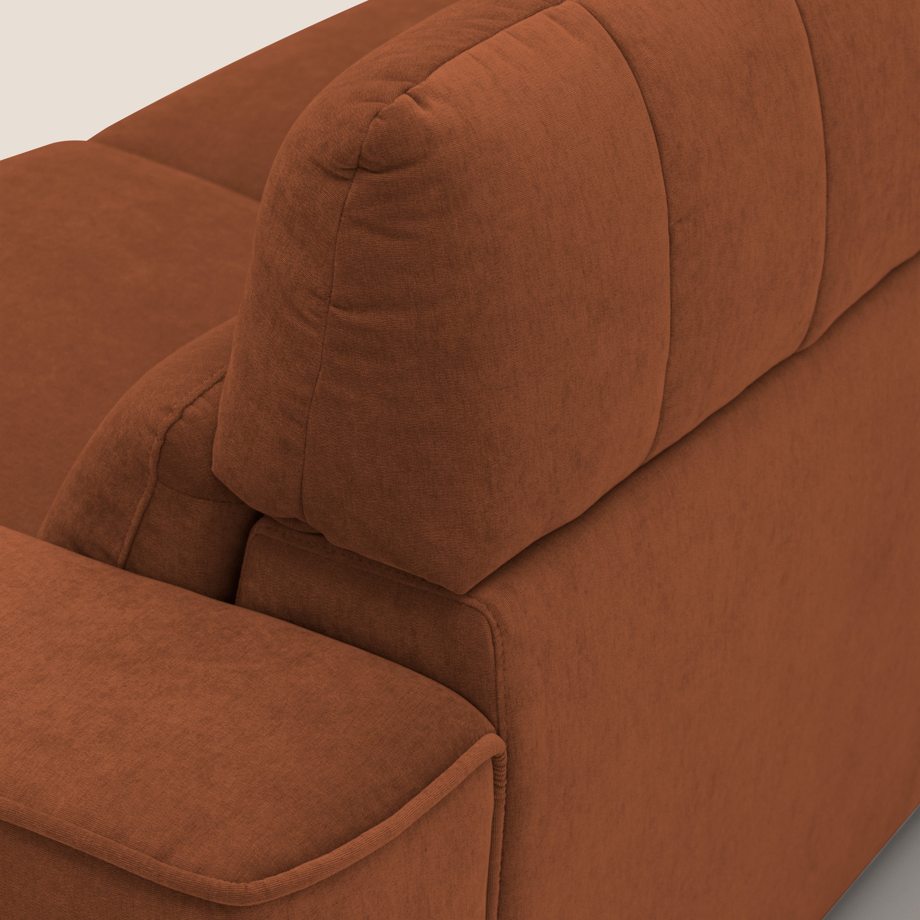 Clark Divano modulare 3 sedute con opzione relax elettrico in tessuto smacchiabile impermeabile T17 arancio - divani.store