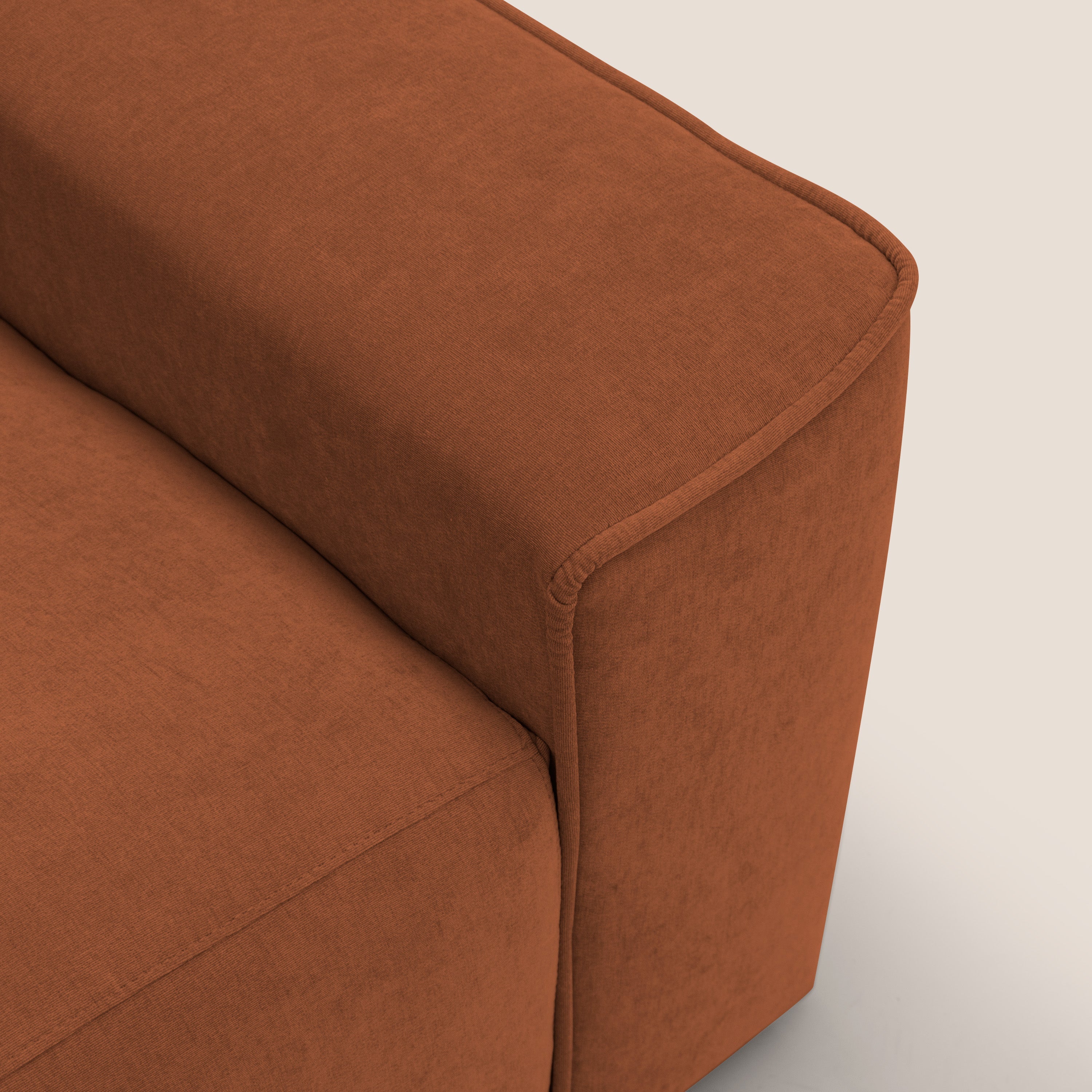 Clark Divano modulare 3 sedute con opzione relax elettrico in tessuto smacchiabile impermeabile T17 arancio - divani.store