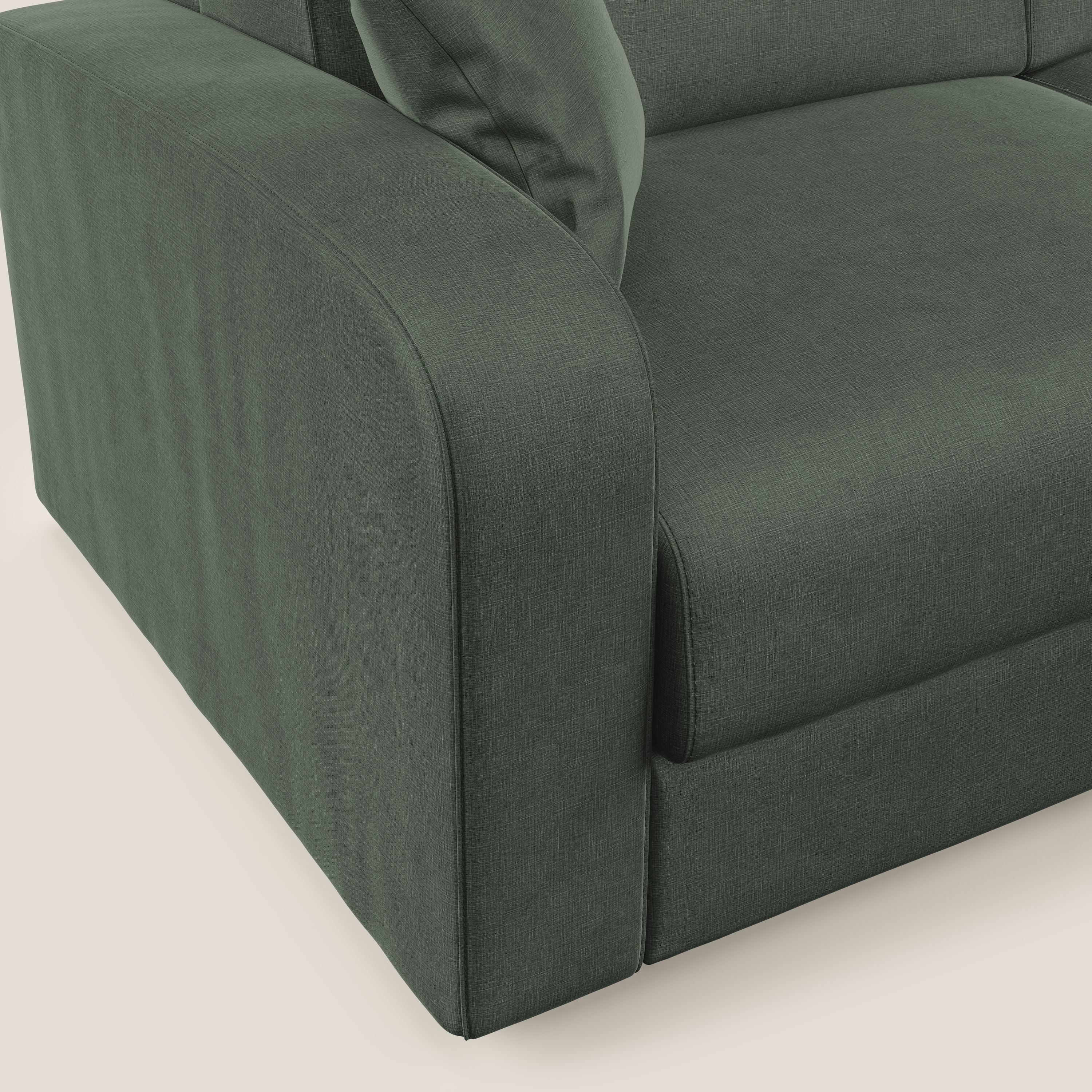 Lebron Divano letto angolare con penisola in velluto morbido T01 verde - divani.store