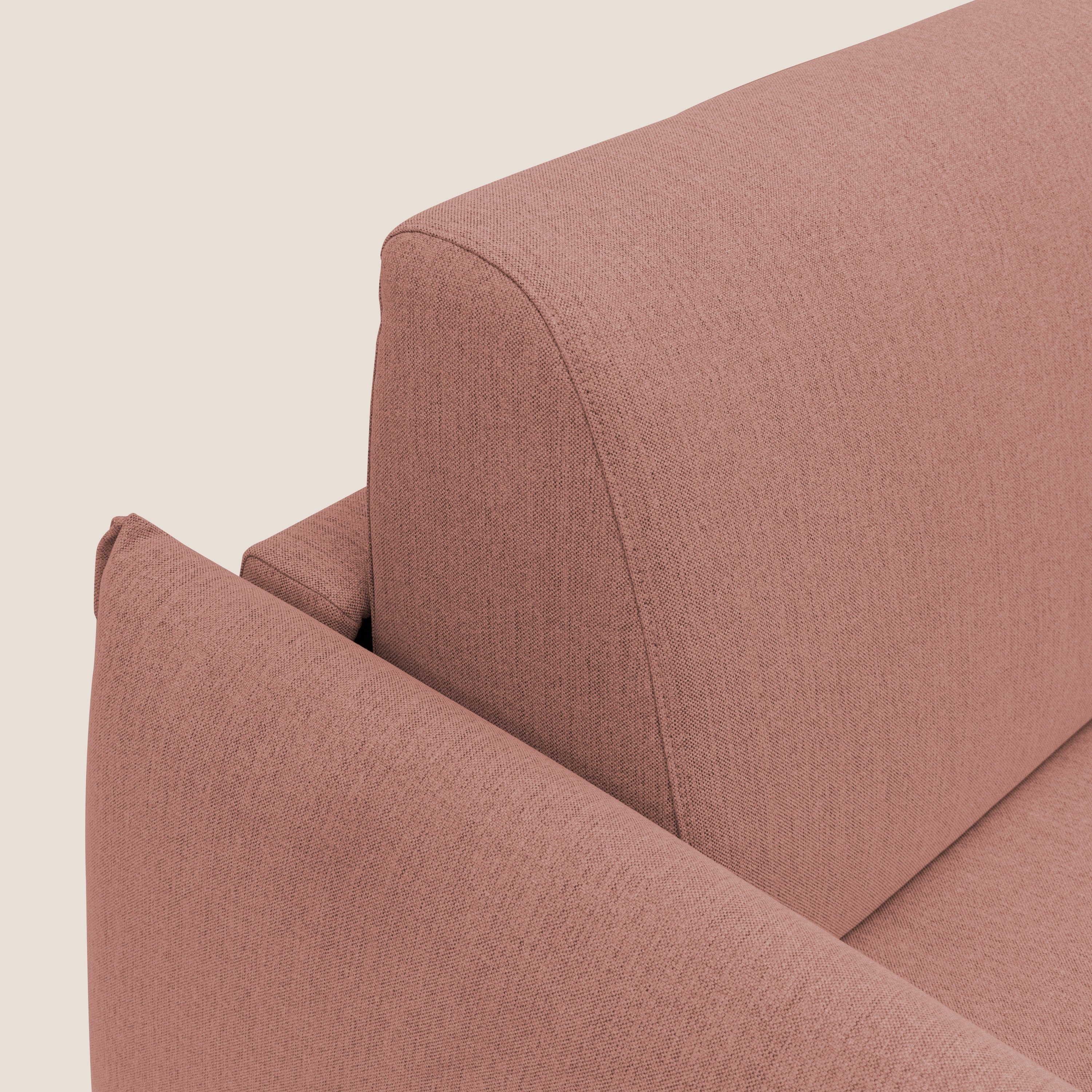 Scarlet divano letto in tessuto misto cotone impermeabile T19 salmone - divani.store
