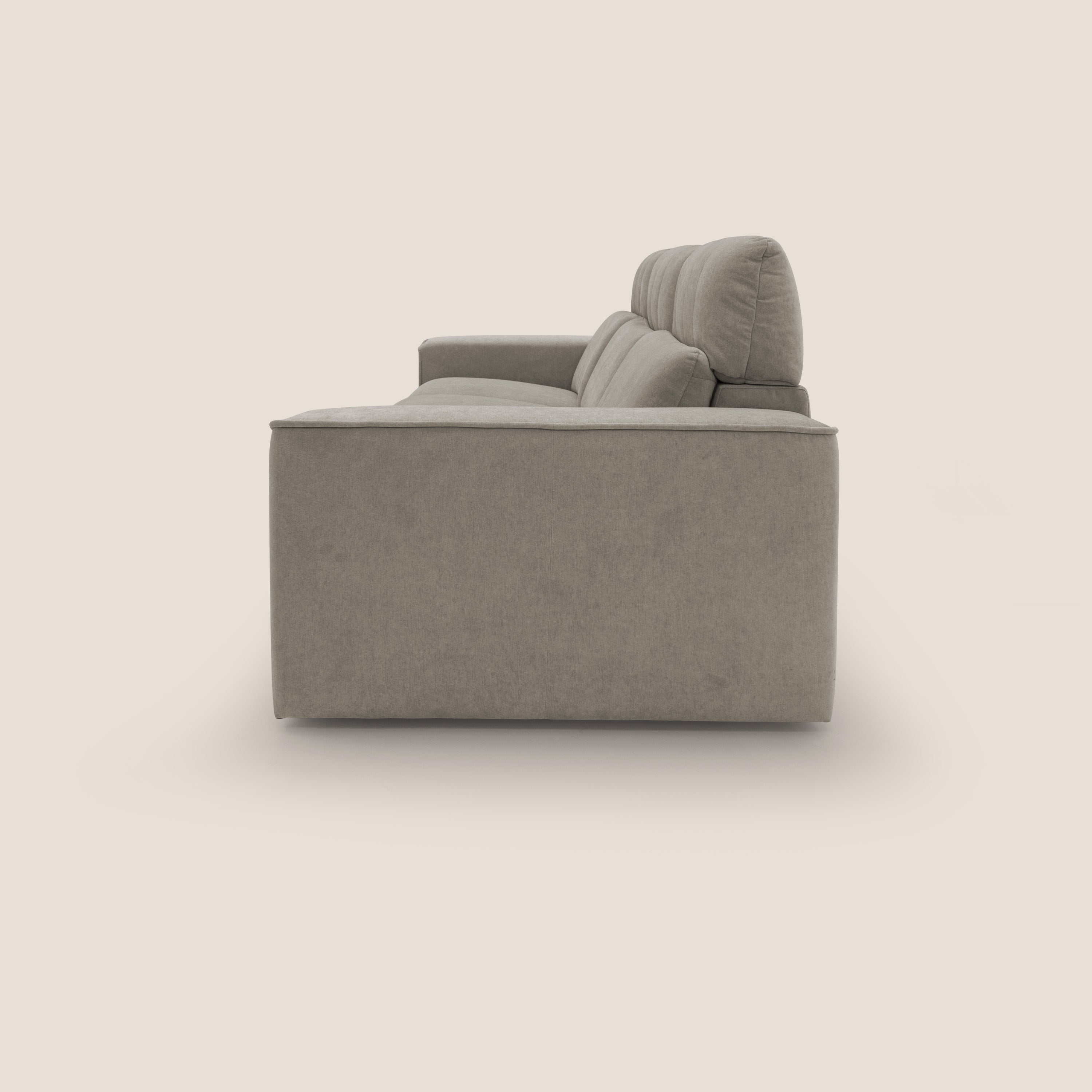Clark Divano modulare 3 sedute con opzione relax elettrico in tessuto smacchiabile impermeabile T17 beige - divani.store