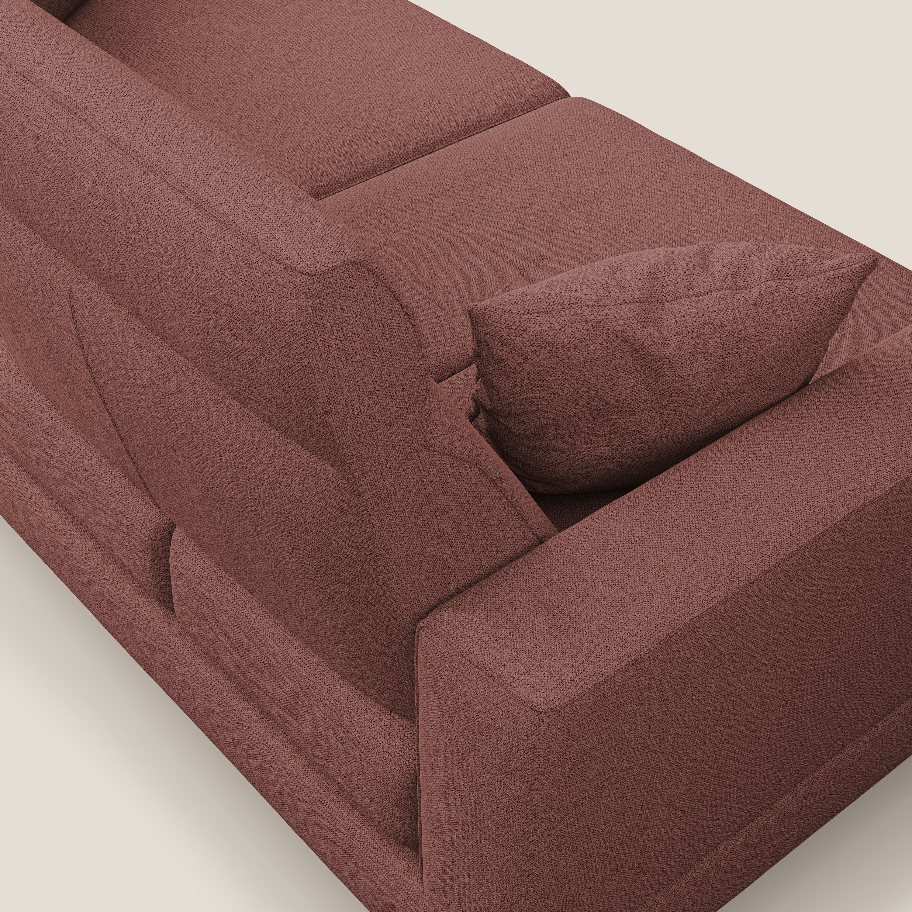 Slide Divano con schienali traslanti e poggiatesta in tessuto simil cotone impermeabile T19 salmone - divani.store