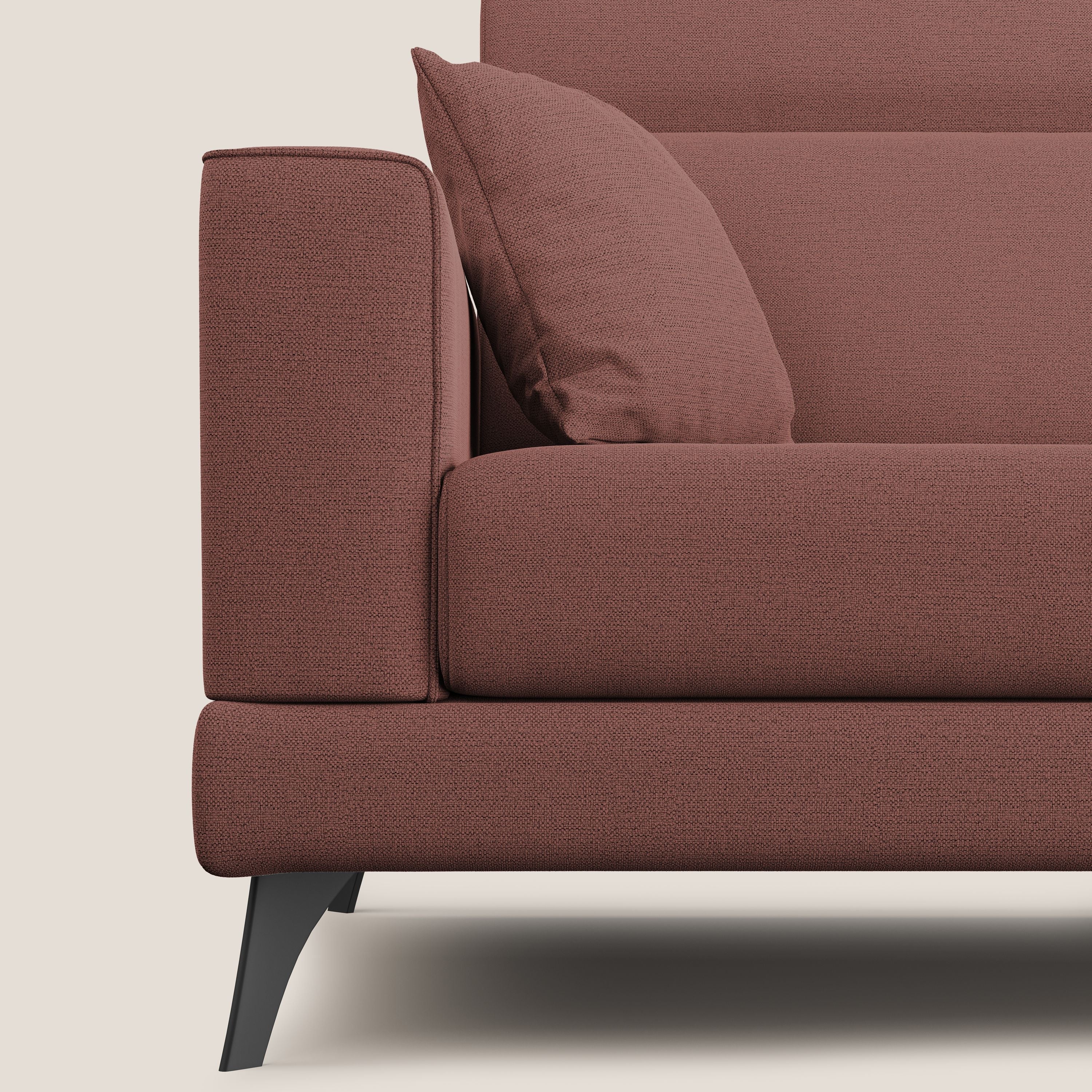 Slide Divano con schienali traslanti e poggiatesta in tessuto simil cotone impermeabile T19 salmone - divani.store