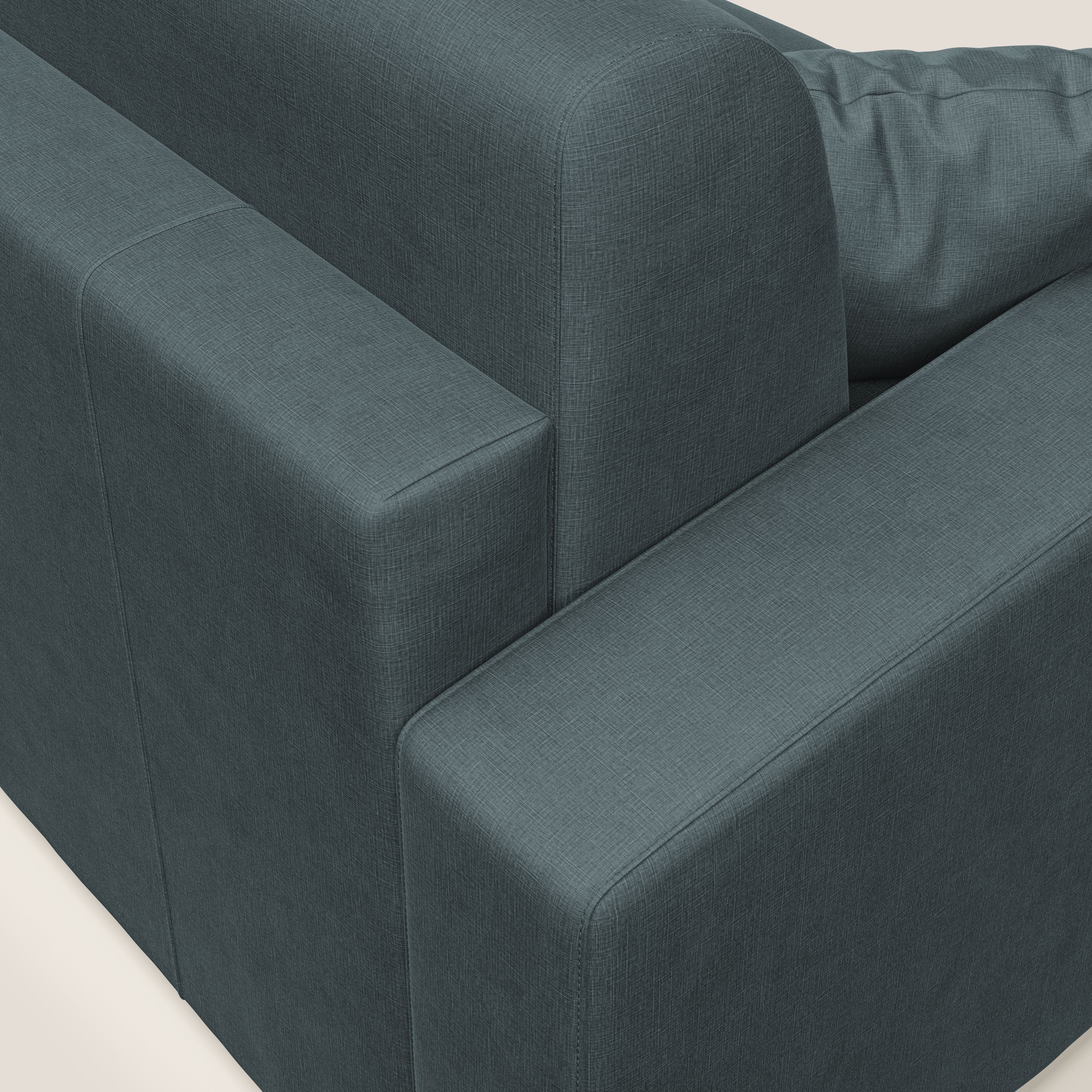 Lebron Divano letto angolare con penisola in velluto morbido T01 petrolio - divani.store