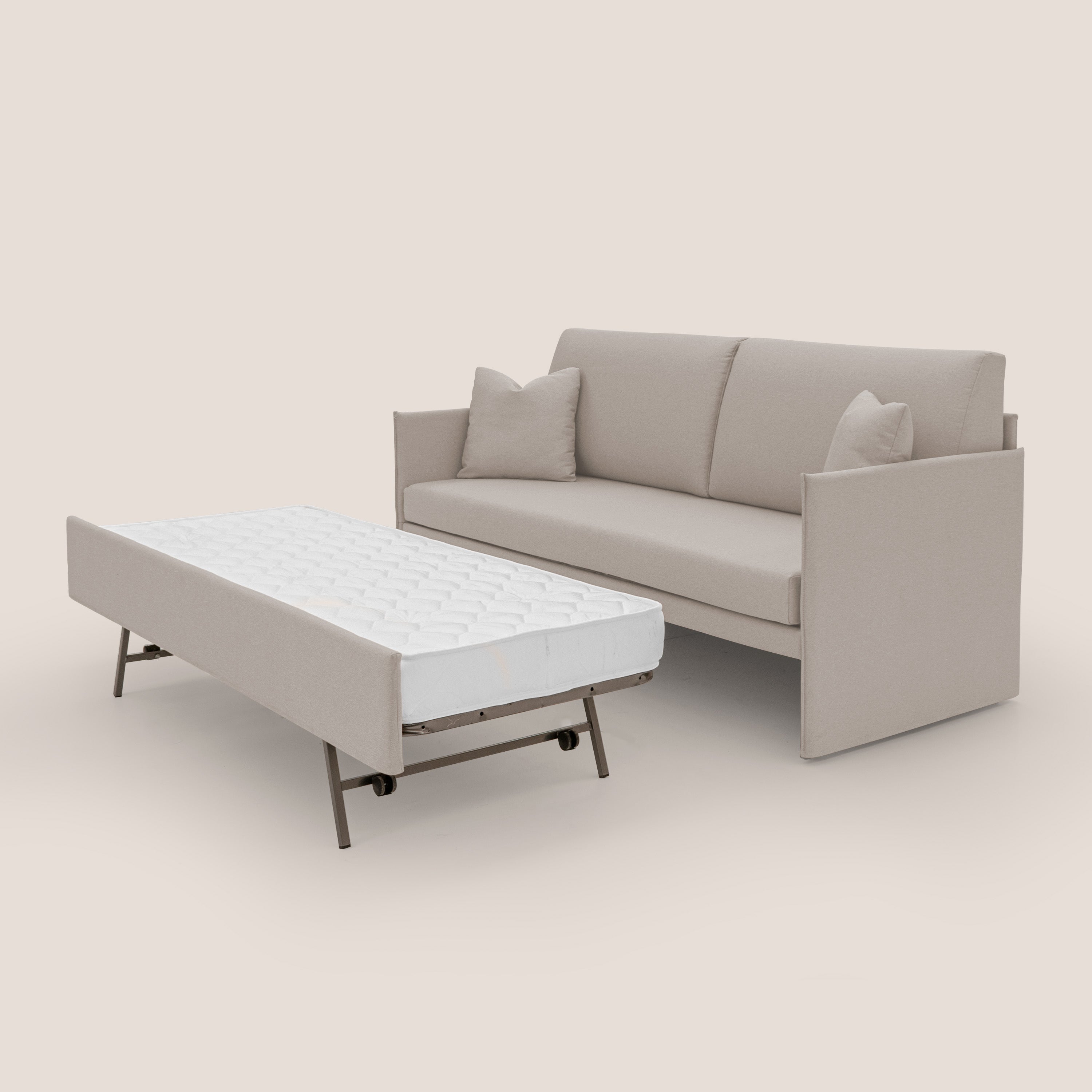 Tortona Divano duplex con doppio letto in tessuto simil cotone impermeabile T13 panna - divani.store