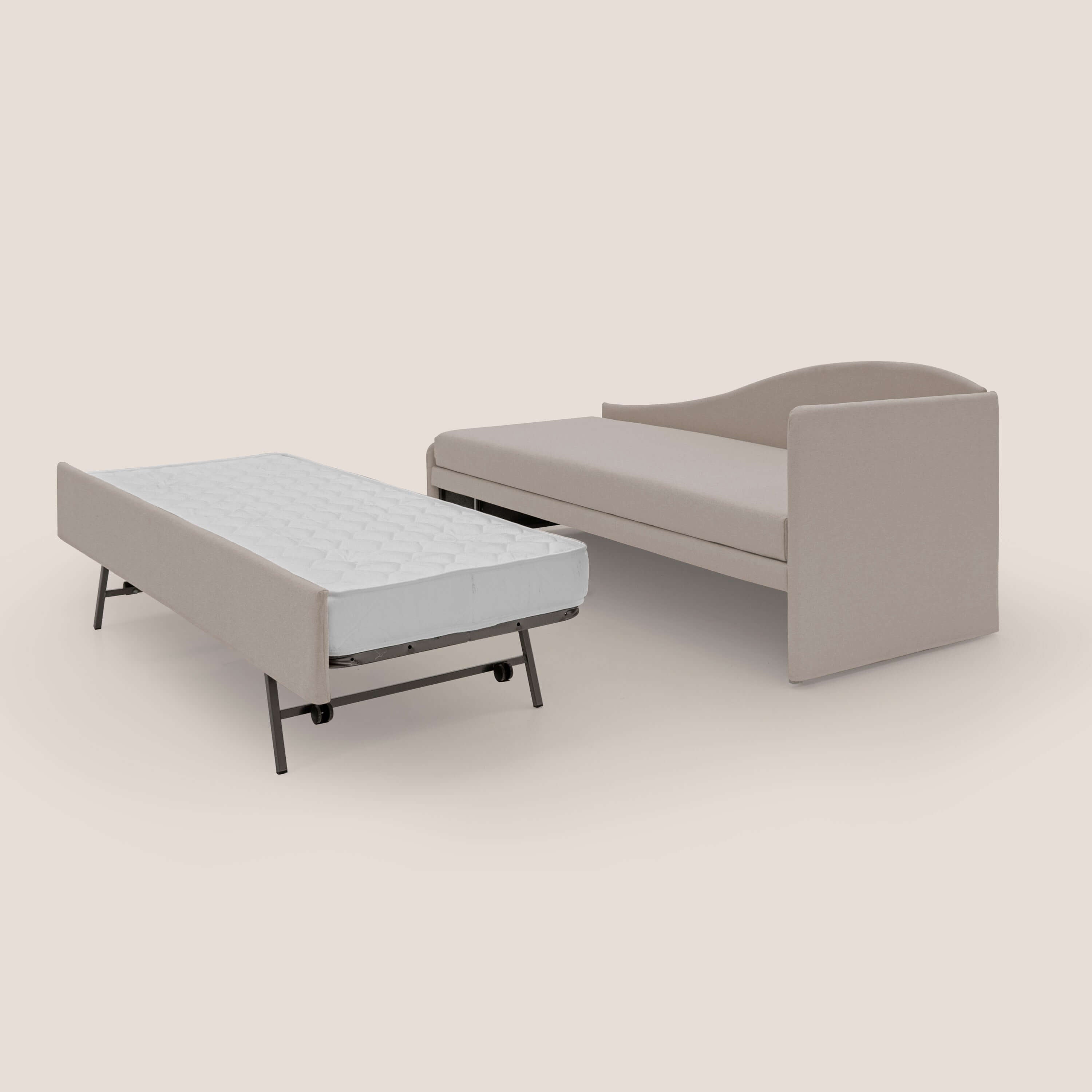 Nolo Divano duplex con doppio letto in tessuto simil cotone impermeabile T13 panna - divani.store