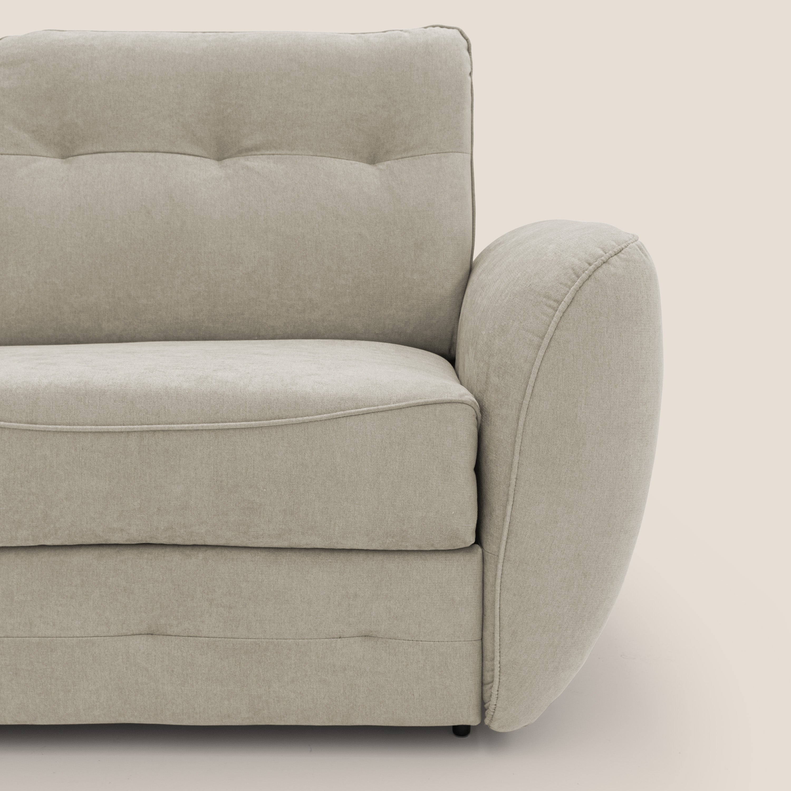 Zeus Divano letto scandinavo con schienale alto in tessuto impermeabile T02 panna - divani.store