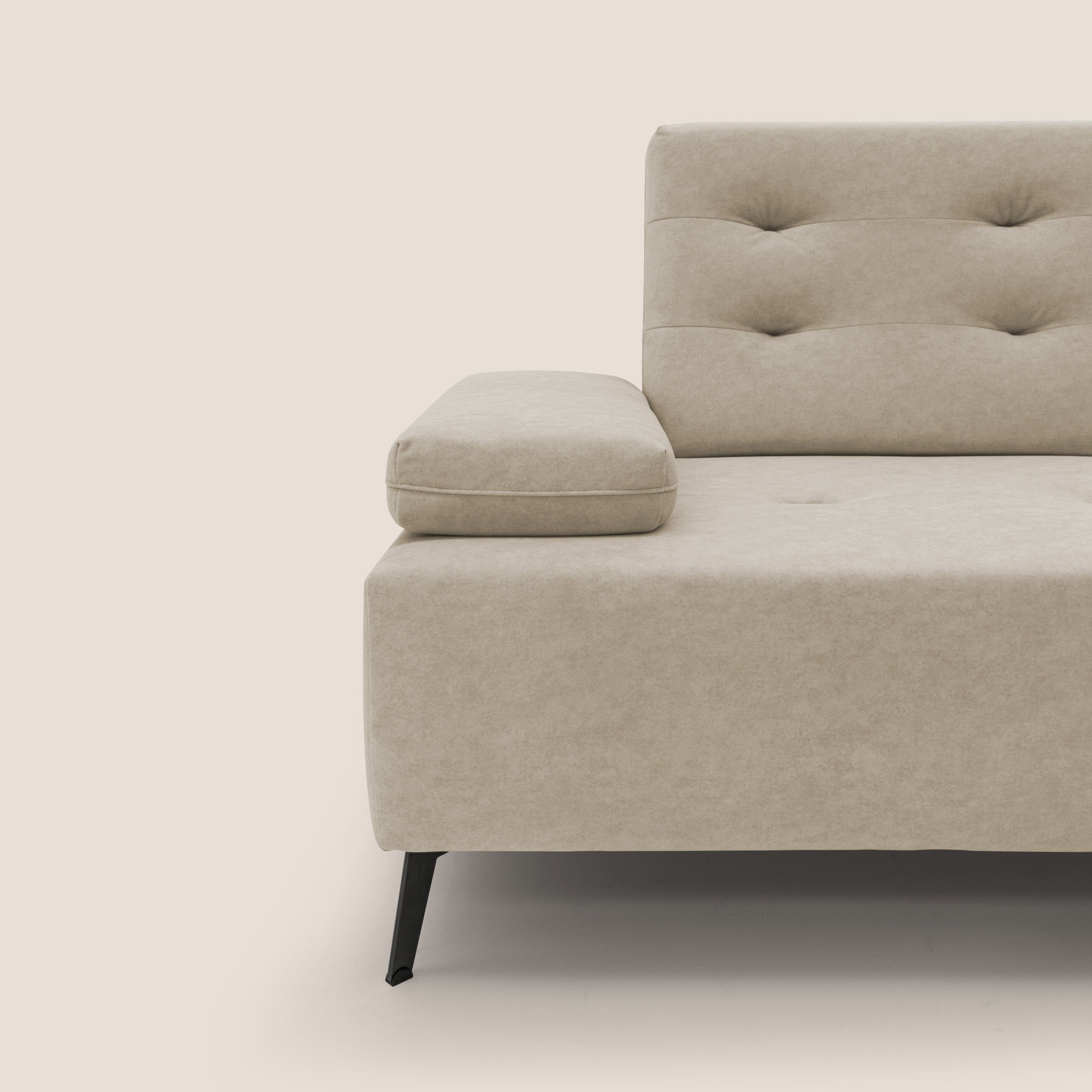 Lugano Divano angolare con schienali traslanti in microfibra effetto velluto T09 - divani.store