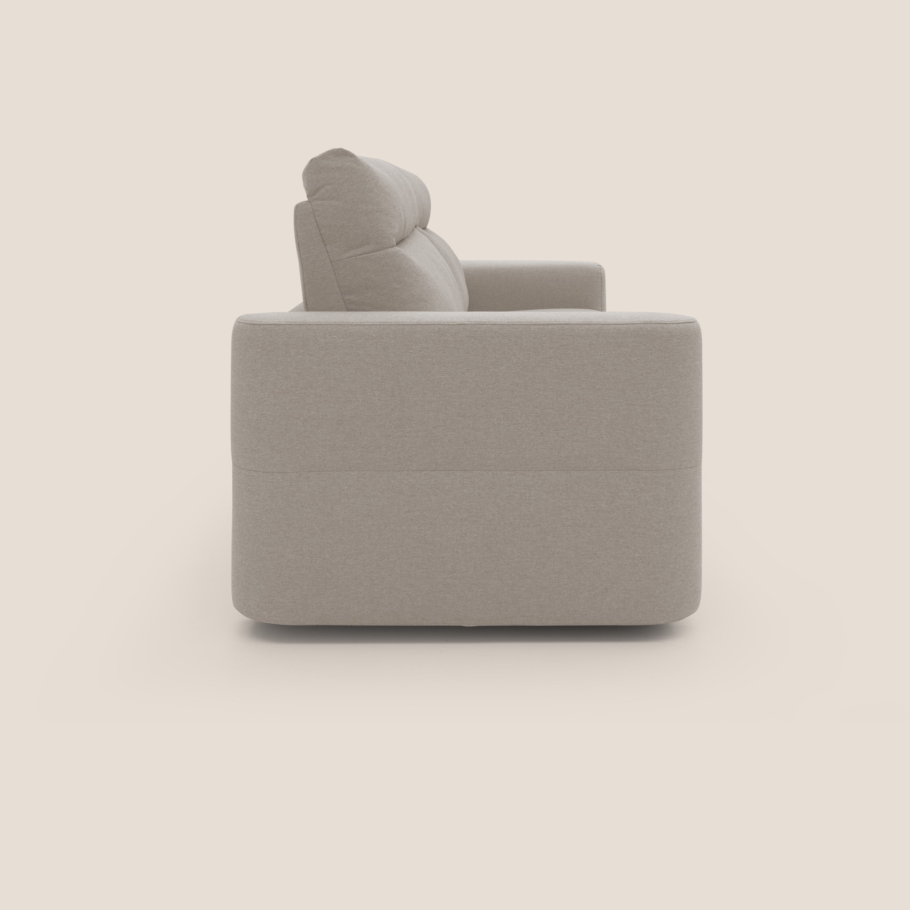 Cupido Divano letto materasso H18 cm e schienale alto in tessuto impermeabile simil cotone T13 panna - divani.store