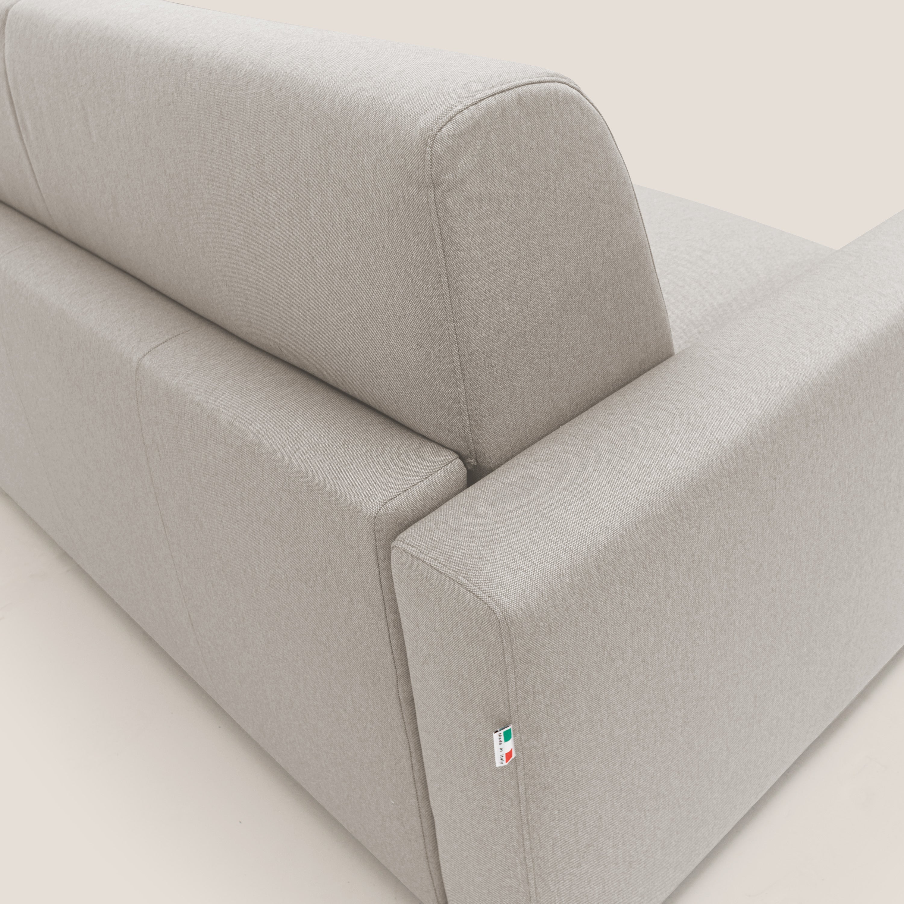 Kansas Divano letto matrimoniale alto 20 cm in tessuto impermeabile misto cotone T13 panna - divani.store