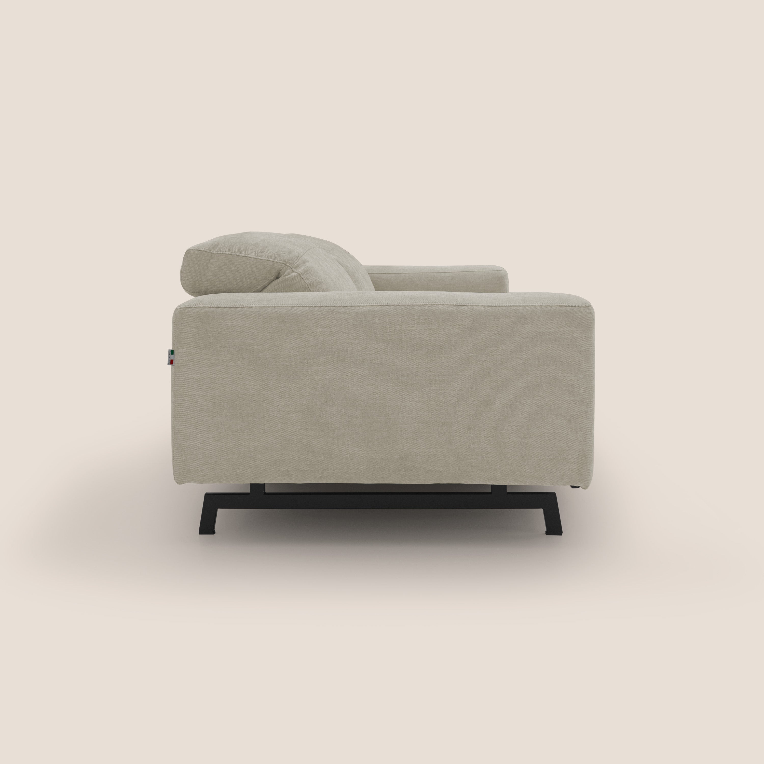 Sakura divano in piuma d'oca modulare componibile in morbido tessuto fiammato impermeabile T14 panna - divani.store