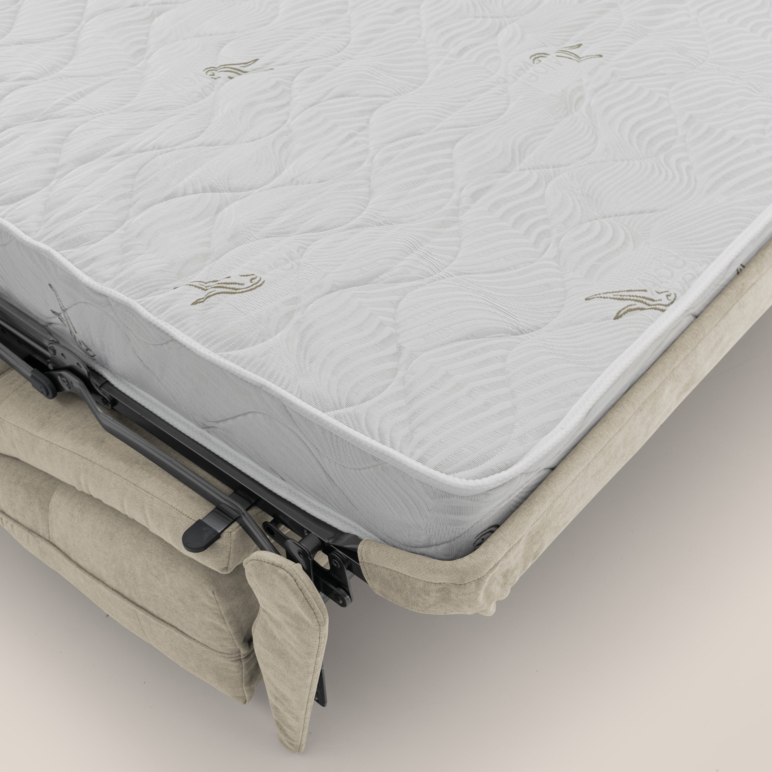 Zeus divano letto angolare con materasso H18 cm pouf mobile in tessuto impermeabile T02 - divani.store