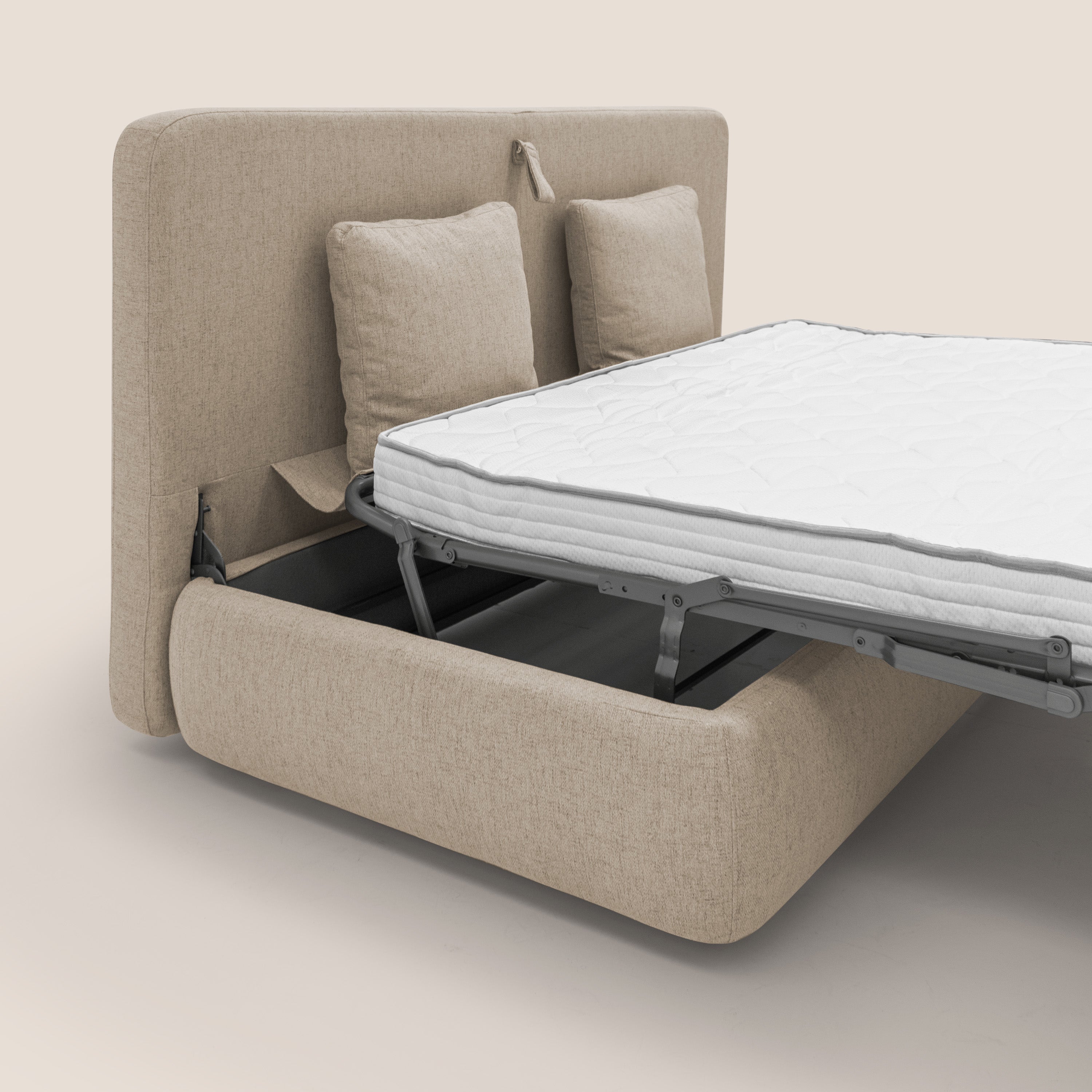 Gransasso Divano letto matrimoniale dal DESIGN innovativo in tessuto impermeabile T03 beige - divani.store