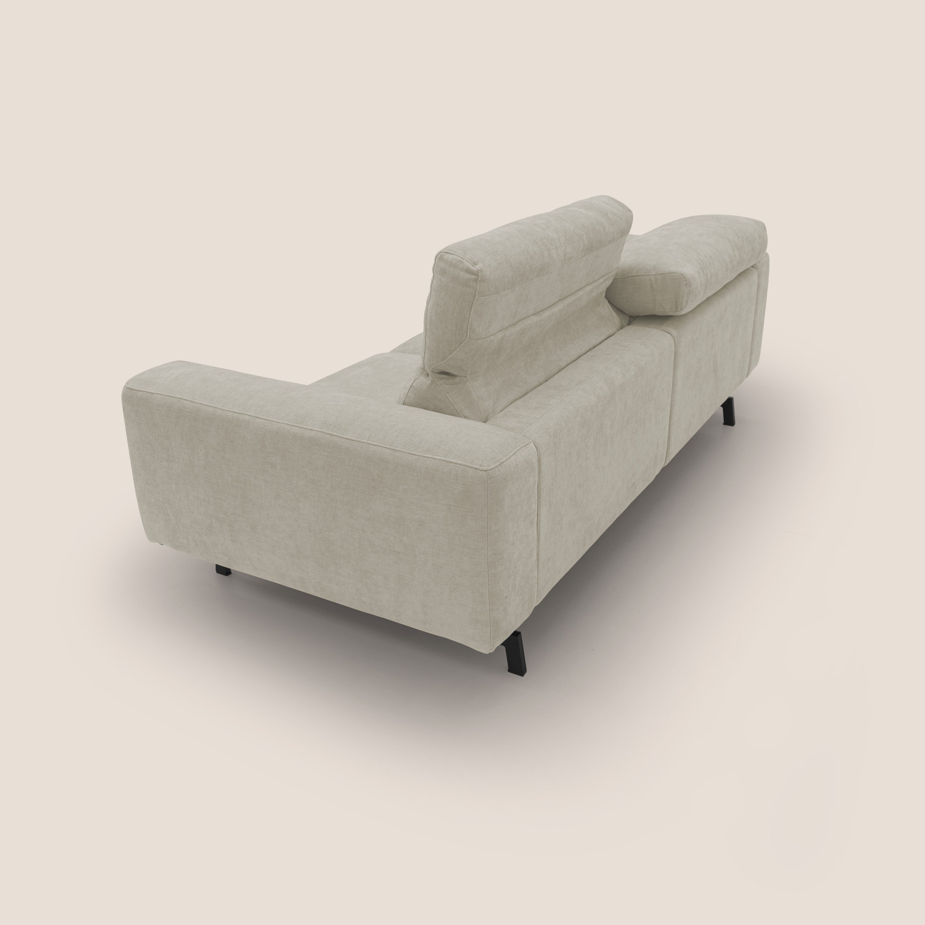 Sakura divano in piuma d'oca modulare componibile in morbido tessuto fiammato impermeabile T14 panna - divani.store